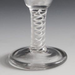 Very Rare Opaque Twist Stem Firing Glass With Lynn Rings c1760