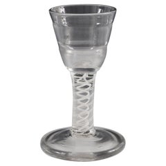 Very Rare Opaque Twist Stem Firing Glass With Lynn Rings c1760