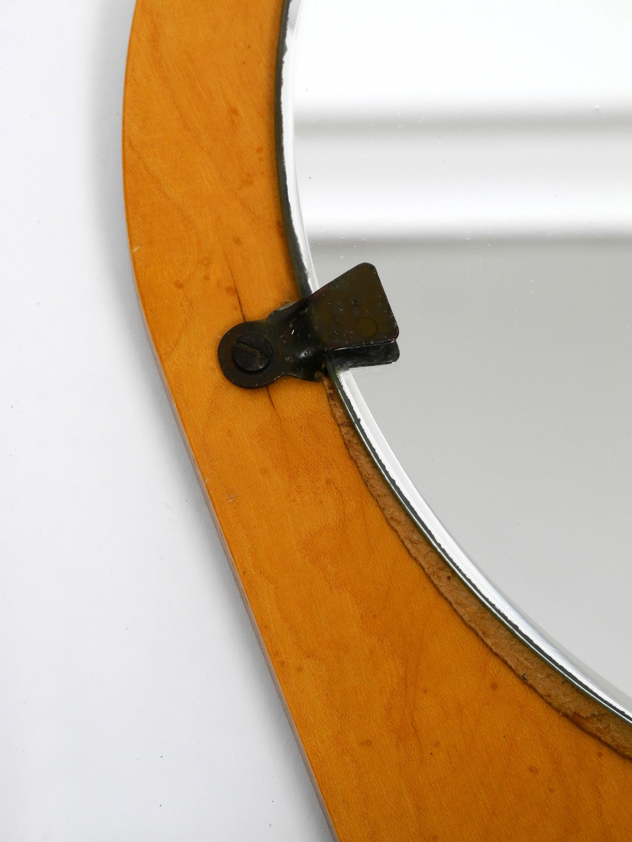 Very Rare Original 1930s Art Deco Wall Mirror and Key Rack Made of Plywood 4