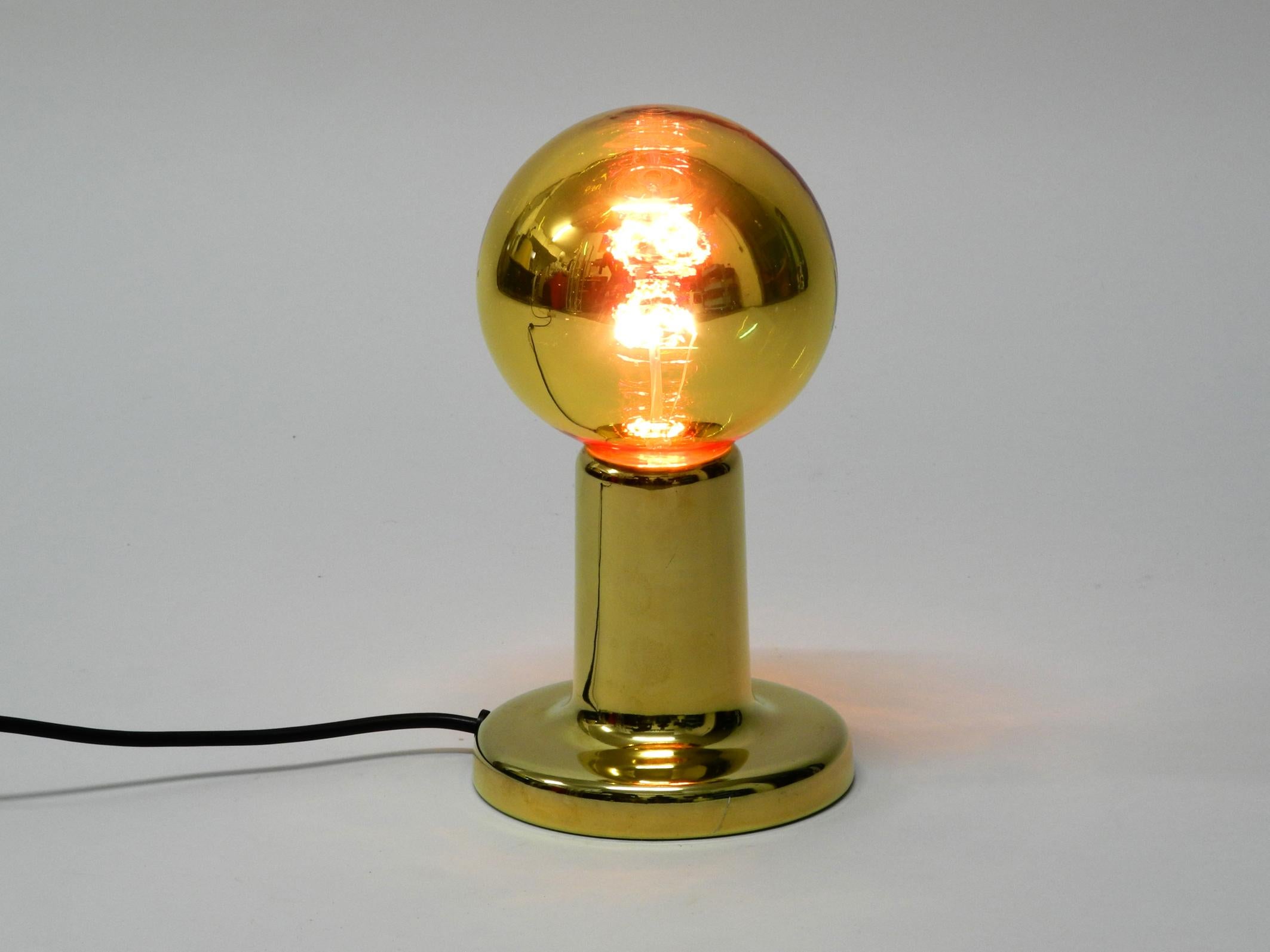 Space Age Very Rare Original 1970s Phillips NTD Ceramic Table Lamp in Gold Lacquer For Sale
