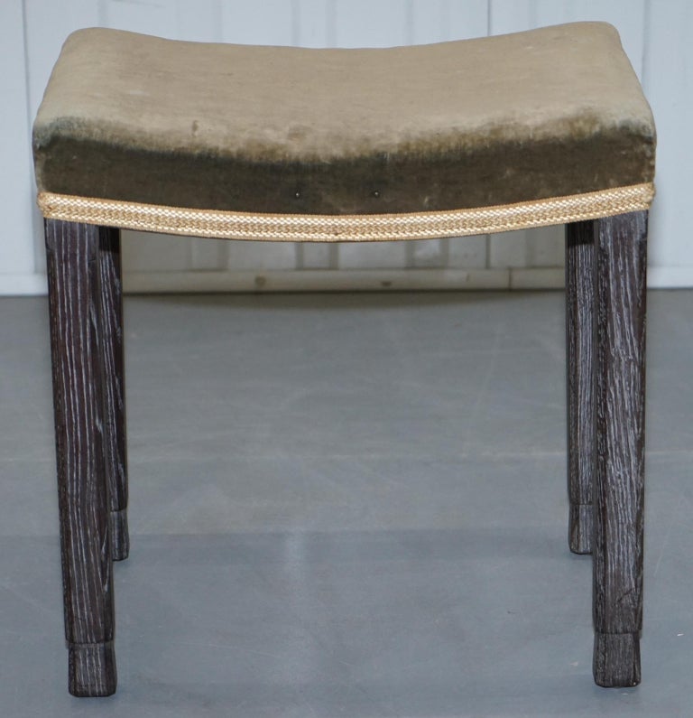 Very Rare Original King VI Coronation Stool 1937 Limed Oak by