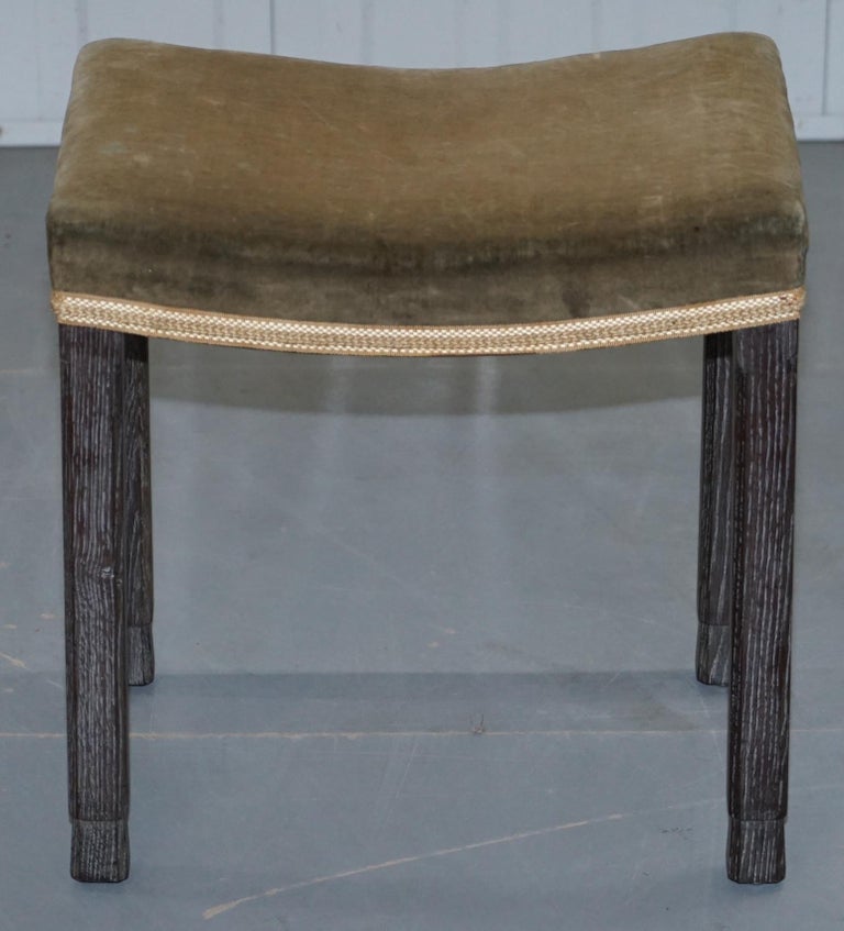 Very Rare Original King VI Coronation Stool 1937 Limed Oak by