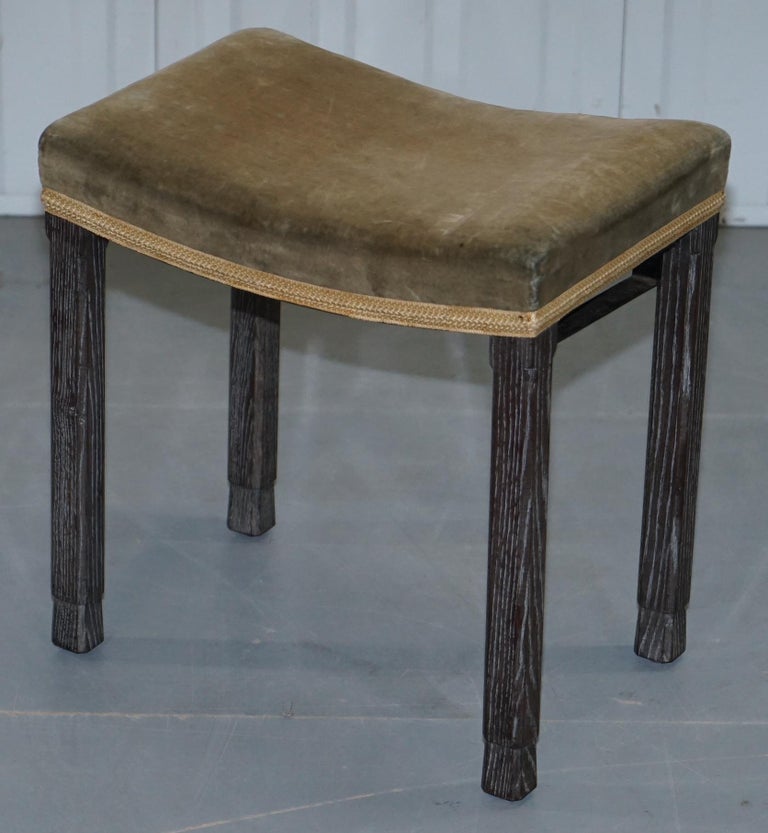 Very Rare Original King VI Coronation Stool 1937 Limed Oak by