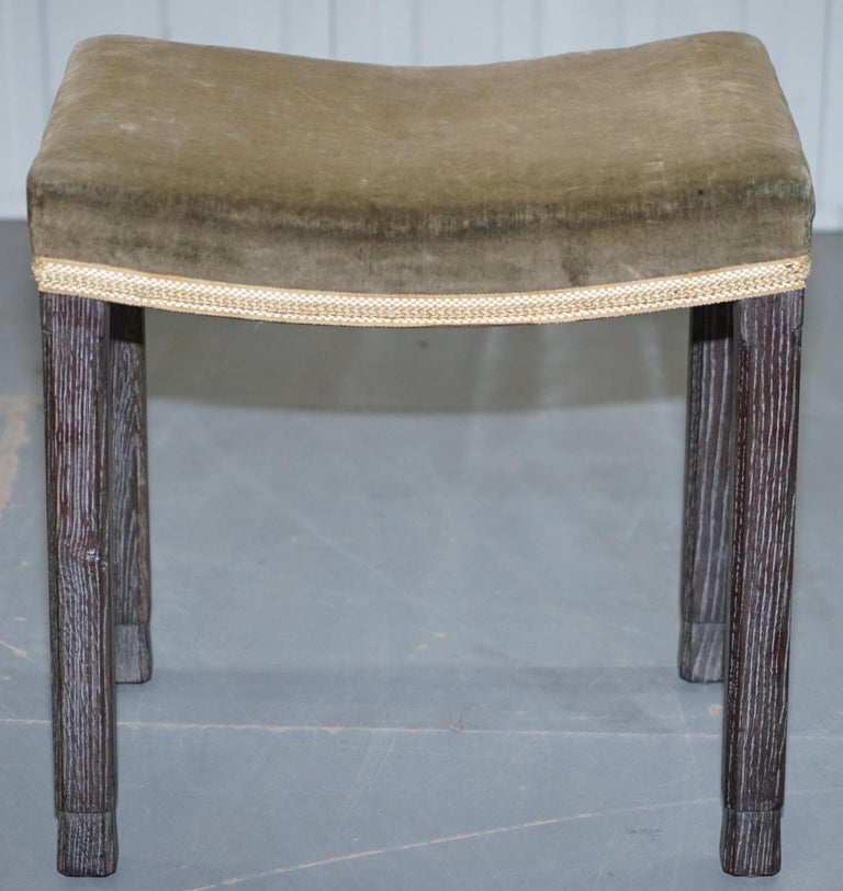 Very Rare Original King VI Coronation Stool 1937 Limed Oak by