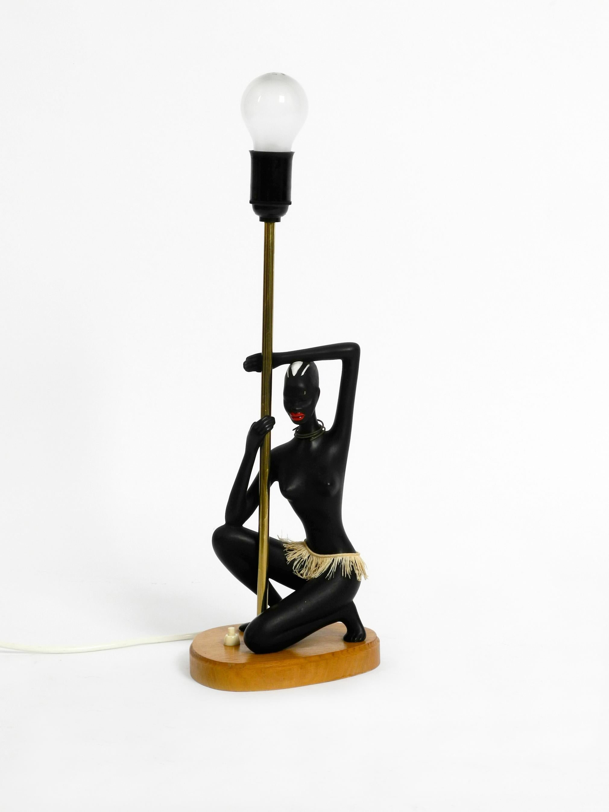 Very Rare Original Midcentury Ceramic Figurativ Table Lamp by Cortendorf For Sale 4