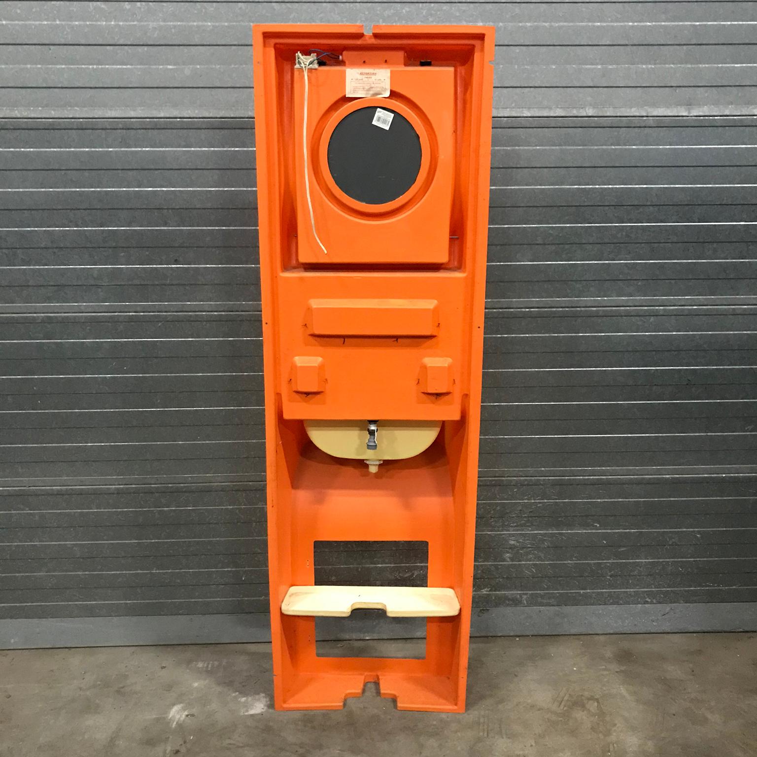 Very Rare, Original 1960s Orange Plastic Washstand by Vidal, Spain For Sale 11