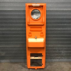 Very Rare, Original 1960s Orange Plastic Washstand by Vidal, Spain