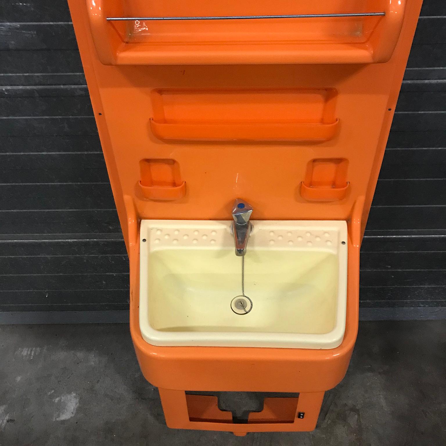 Mid-20th Century Very Rare, Original 1960s Orange Plastic Washstand by Vidal, Spain For Sale