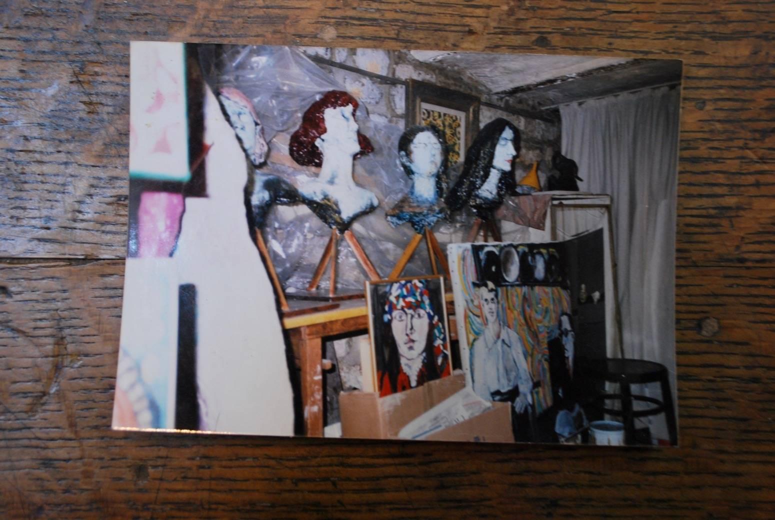 Very Rare Painting of Mary Guggenheim Self Portrait, Signed In Good Condition In Los Angeles, CA