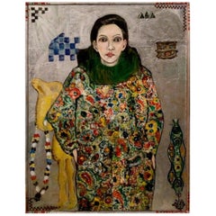 Very Rare Painting of Mary Guggenheim Self Portrait, Signed