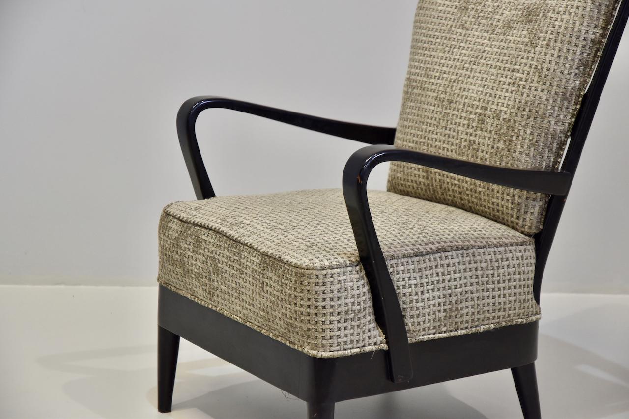 Seltenes Paar Sessel aus Nussbaumholz, ebonisiert, Auflage Arredamento Borsani, Varedo im Angebot 3