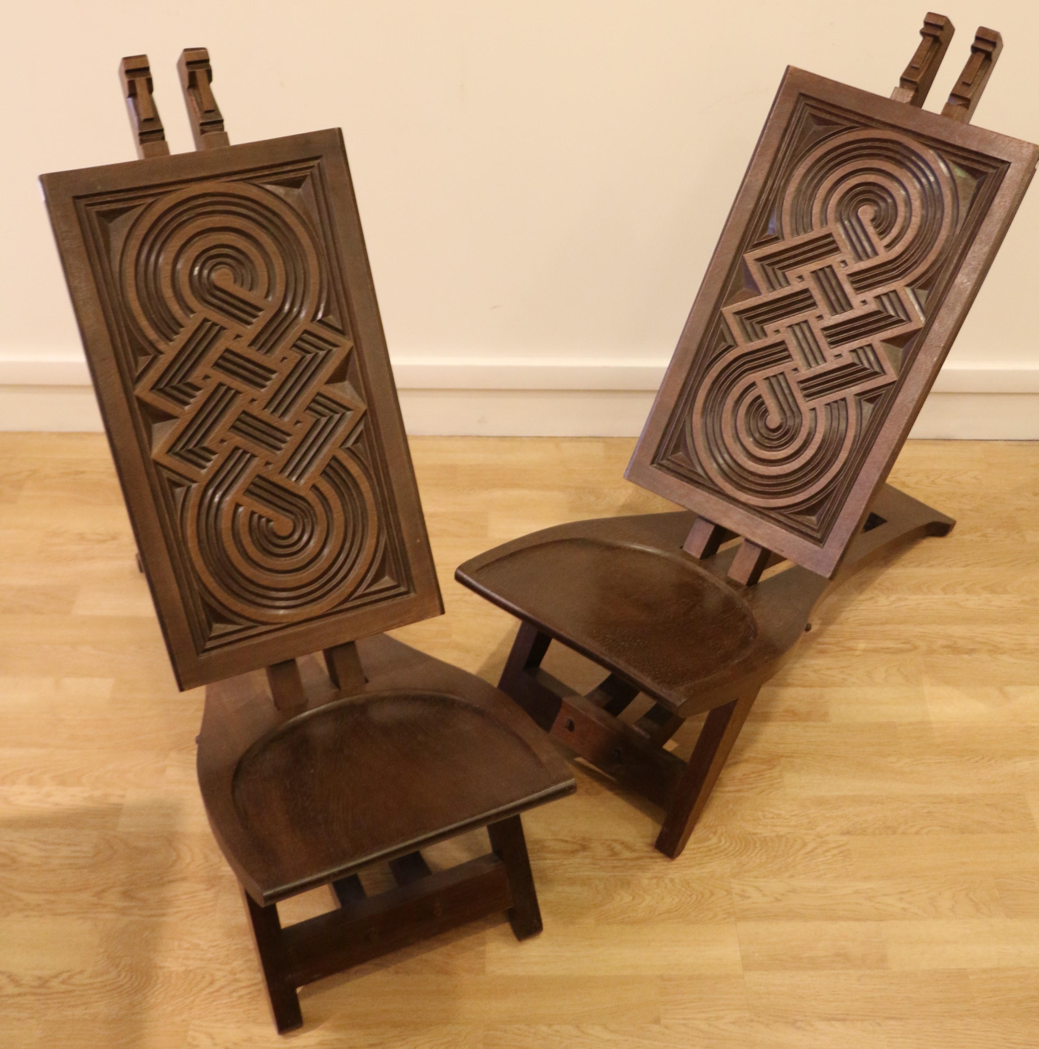 Very Rare Pair of Art Deco Chairs from the Paris Colonial Exhibition in 1931 7