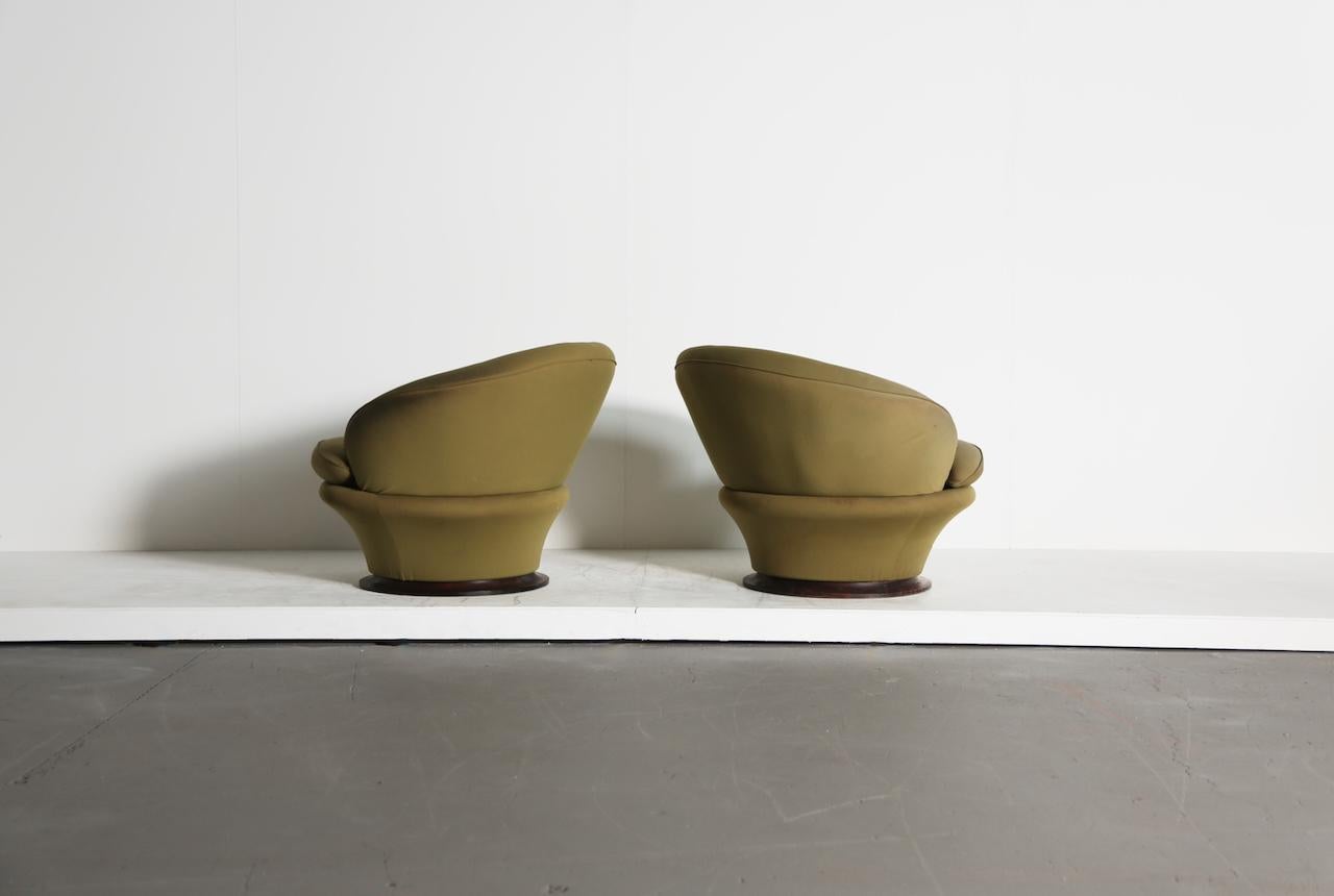 Milieu du XXe siècle Très rare paire de chaises Bernard Brunier, à retapisser, France, années 1960 en vente