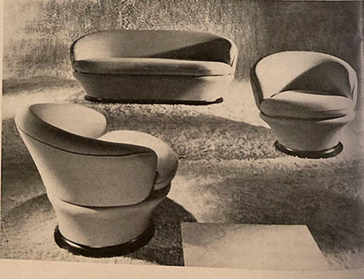 Tissu Très rare paire de chaises Bernard Brunier, à retapisser, France, années 1960 en vente