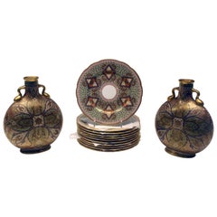 Very Rare Pair of Early 19th Century Coalport Moon Vases