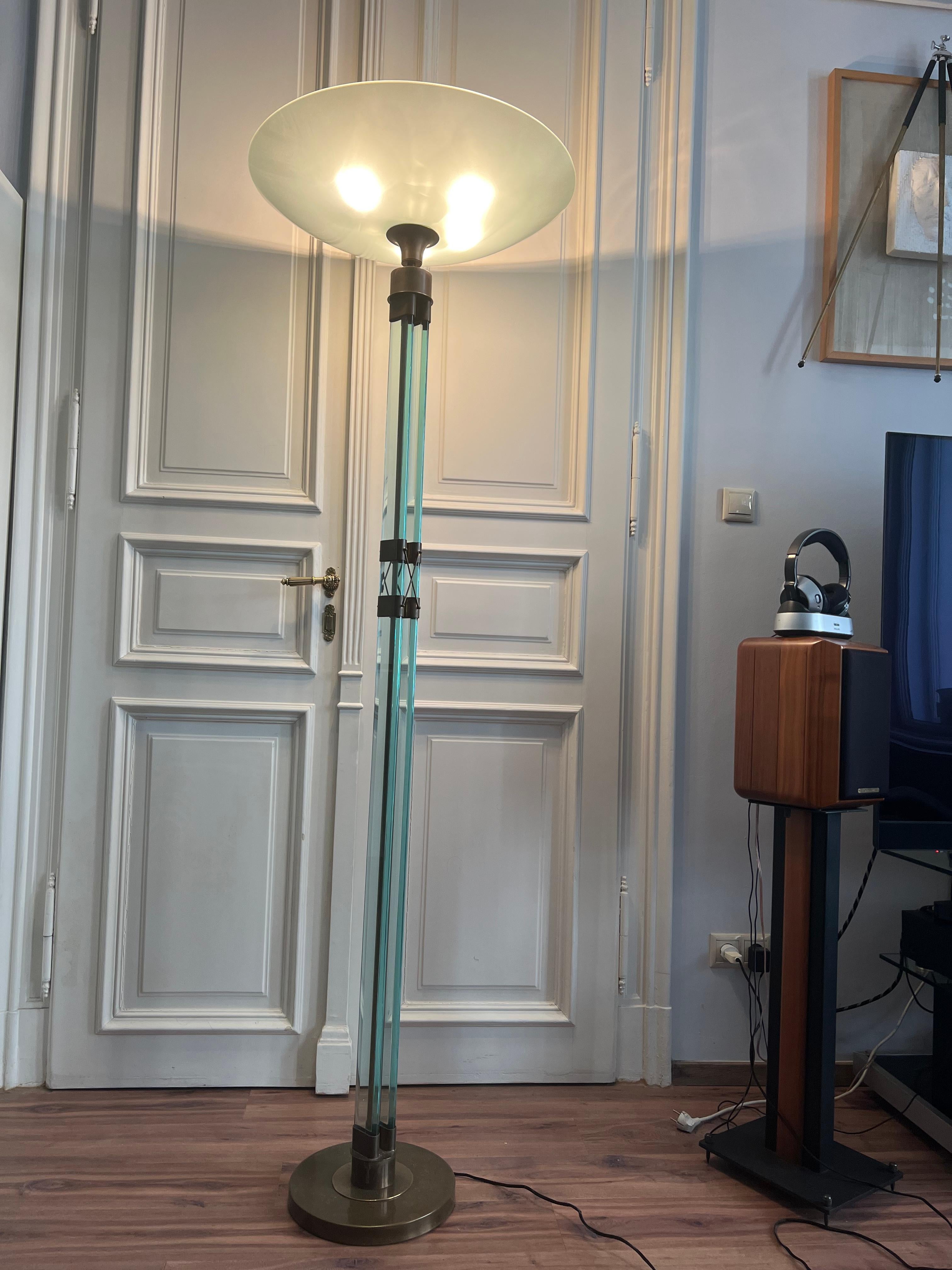 Mid-20th Century Very Rare Pair of Floor Lamps Fontana Arte, 1940 For Sale