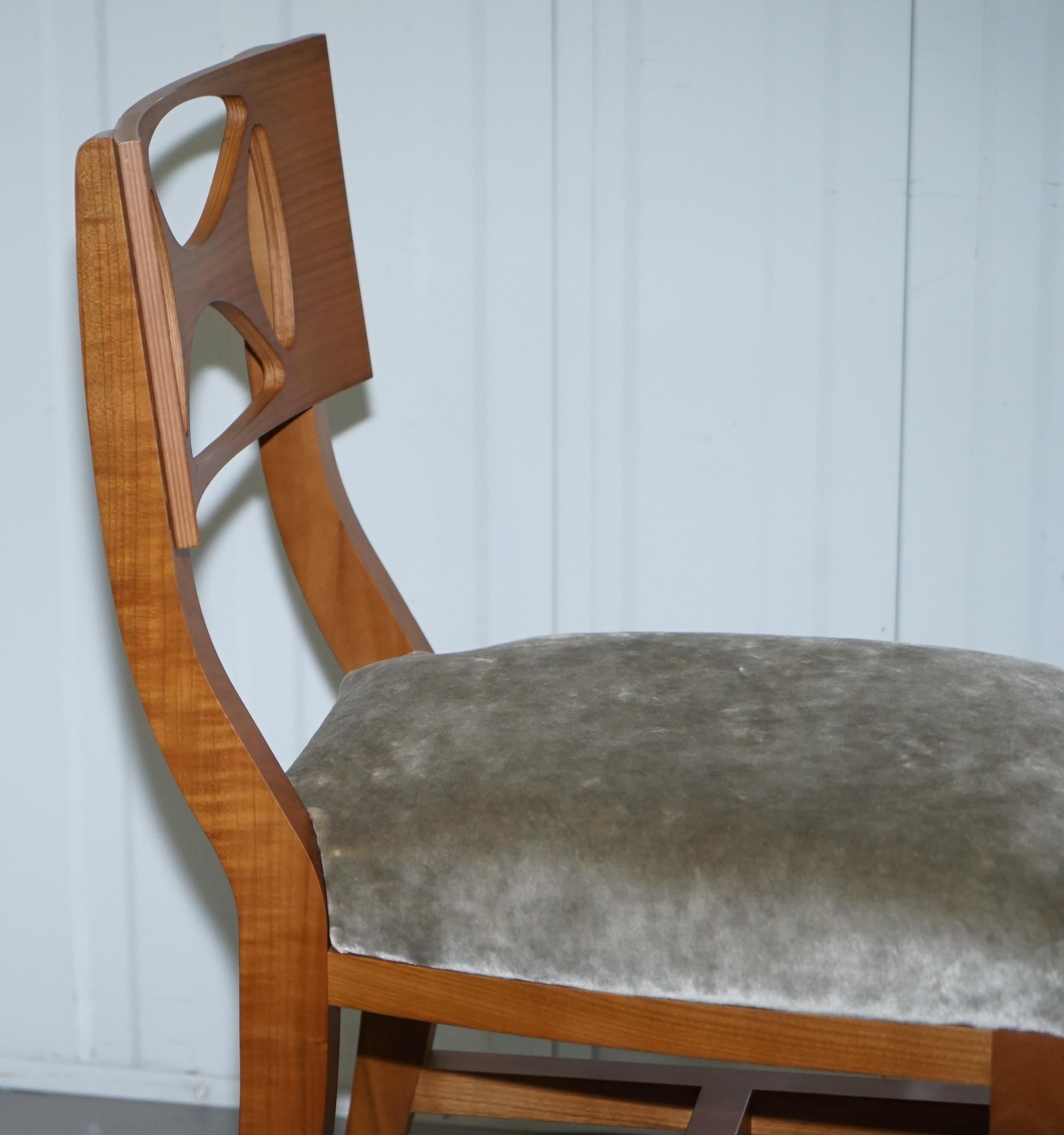 Very Rare Pair of Hermes Paris Cherrywood Chairs Luxury Premium For Sale 1