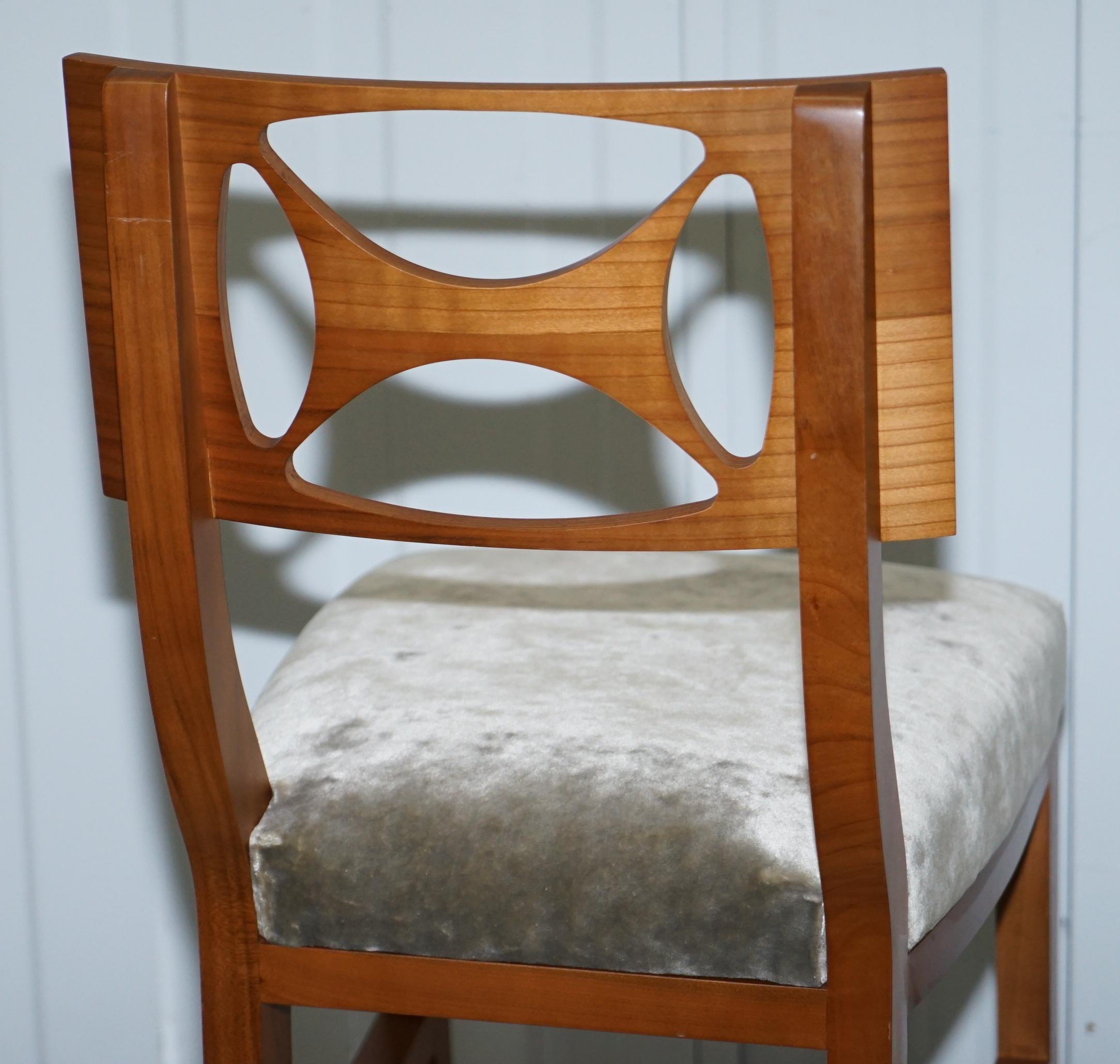 Very Rare Pair of Hermes Paris Cherrywood Chairs Luxury Premium For Sale 3