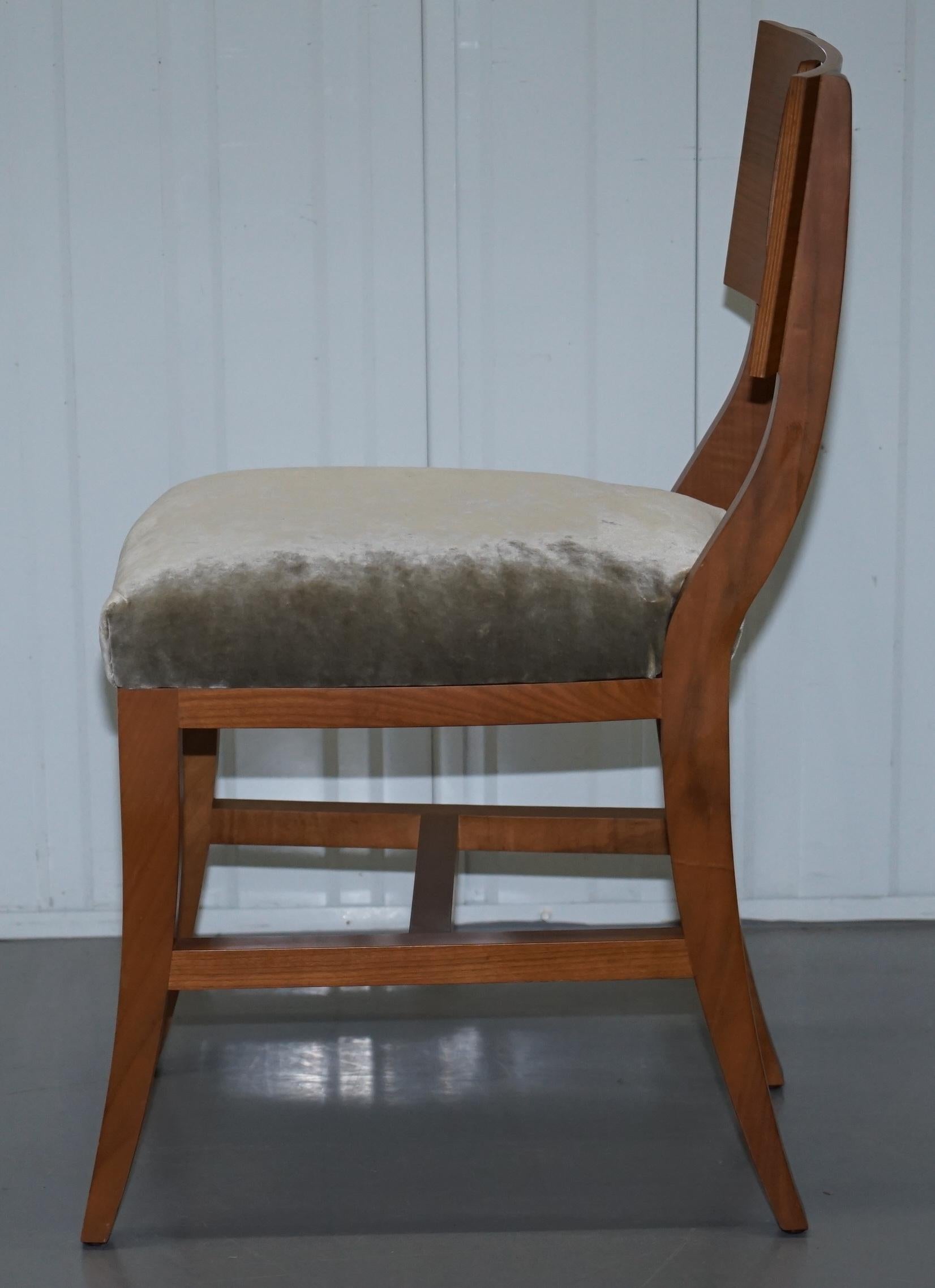 Very Rare Pair of Hermes Paris Cherrywood Chairs Luxury Premium For Sale 4