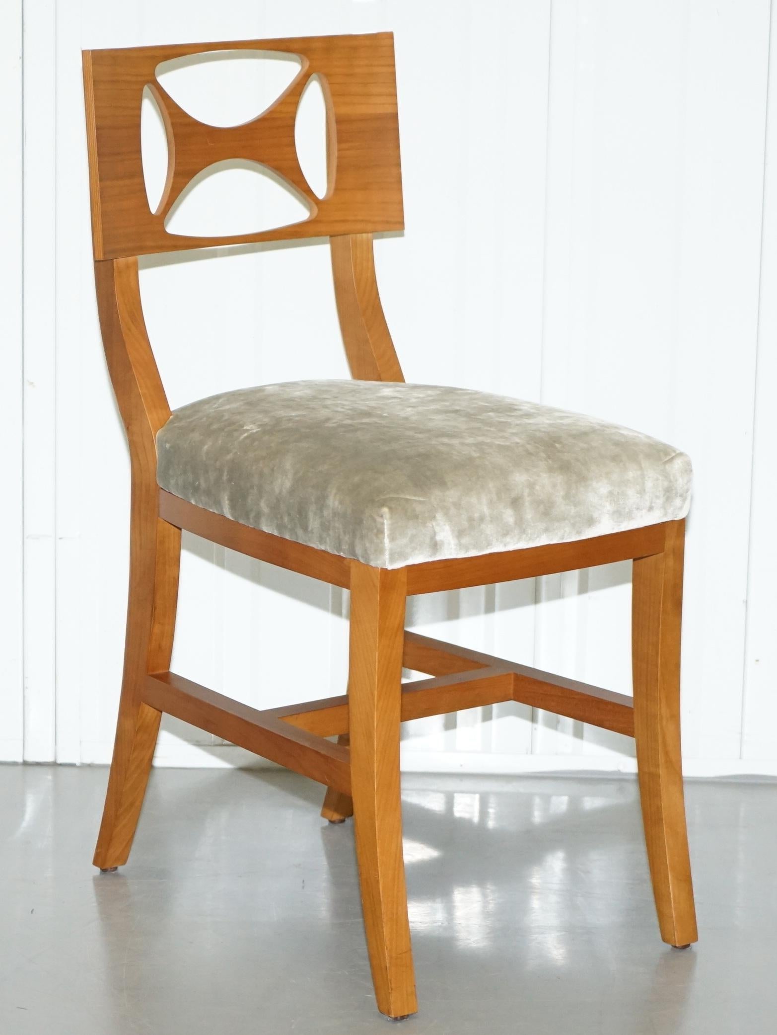 Very Rare Pair of Hermes Paris Cherrywood Chairs Luxury Premium For Sale 5