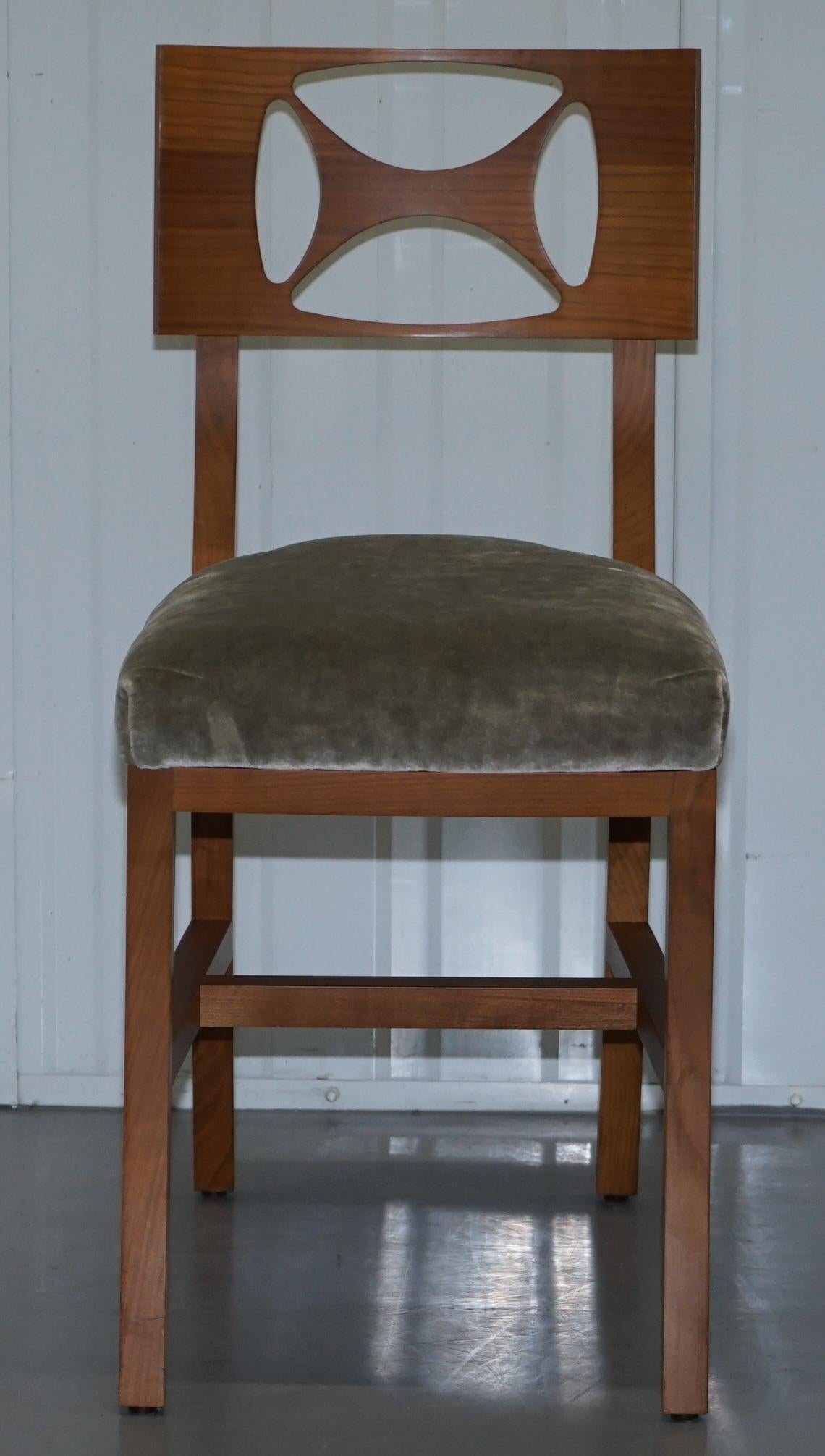 Very Rare Pair of Hermes Paris Cherrywood Chairs Luxury Premium For Sale 6