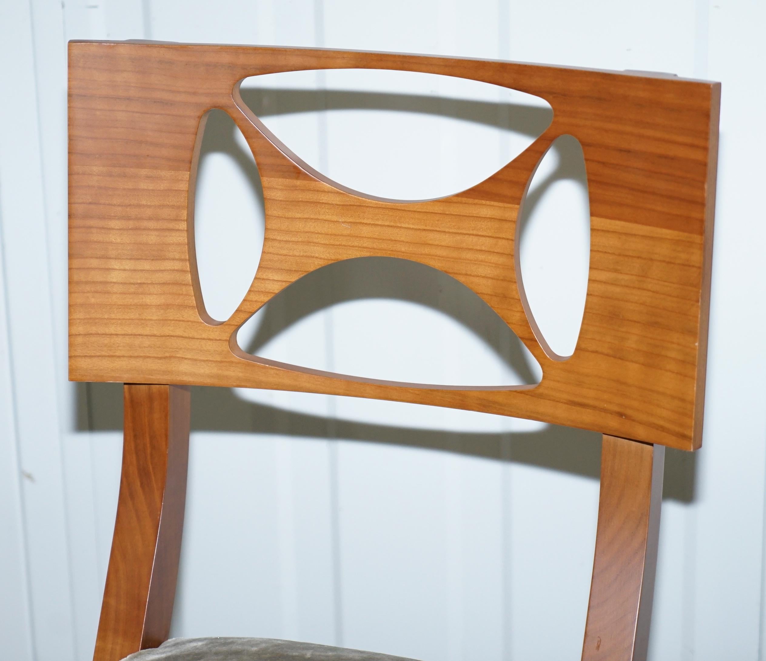 Very Rare Pair of Hermes Paris Cherrywood Chairs Luxury Premium For Sale 7