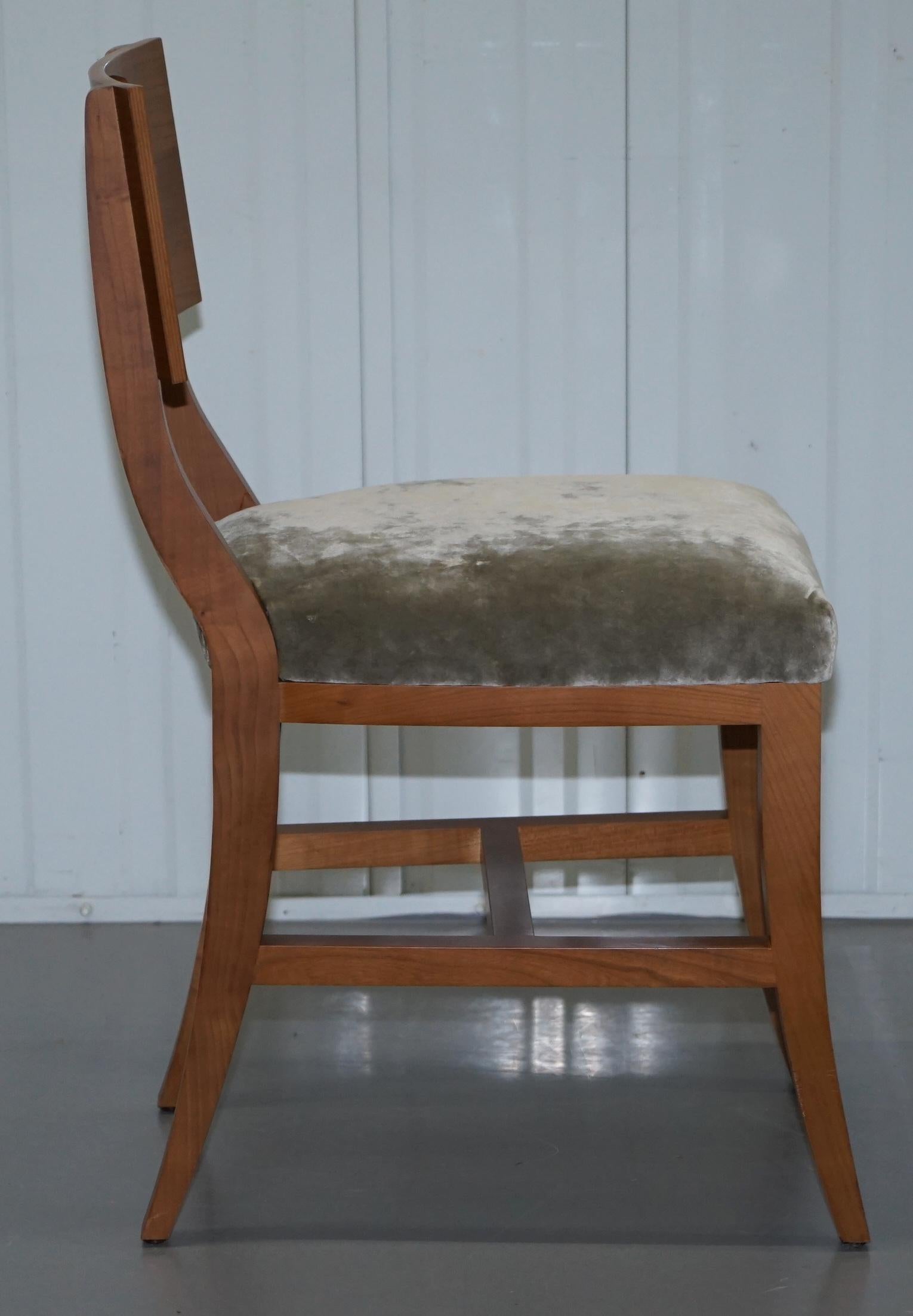 Very Rare Pair of Hermes Paris Cherrywood Chairs Luxury Premium For Sale 11