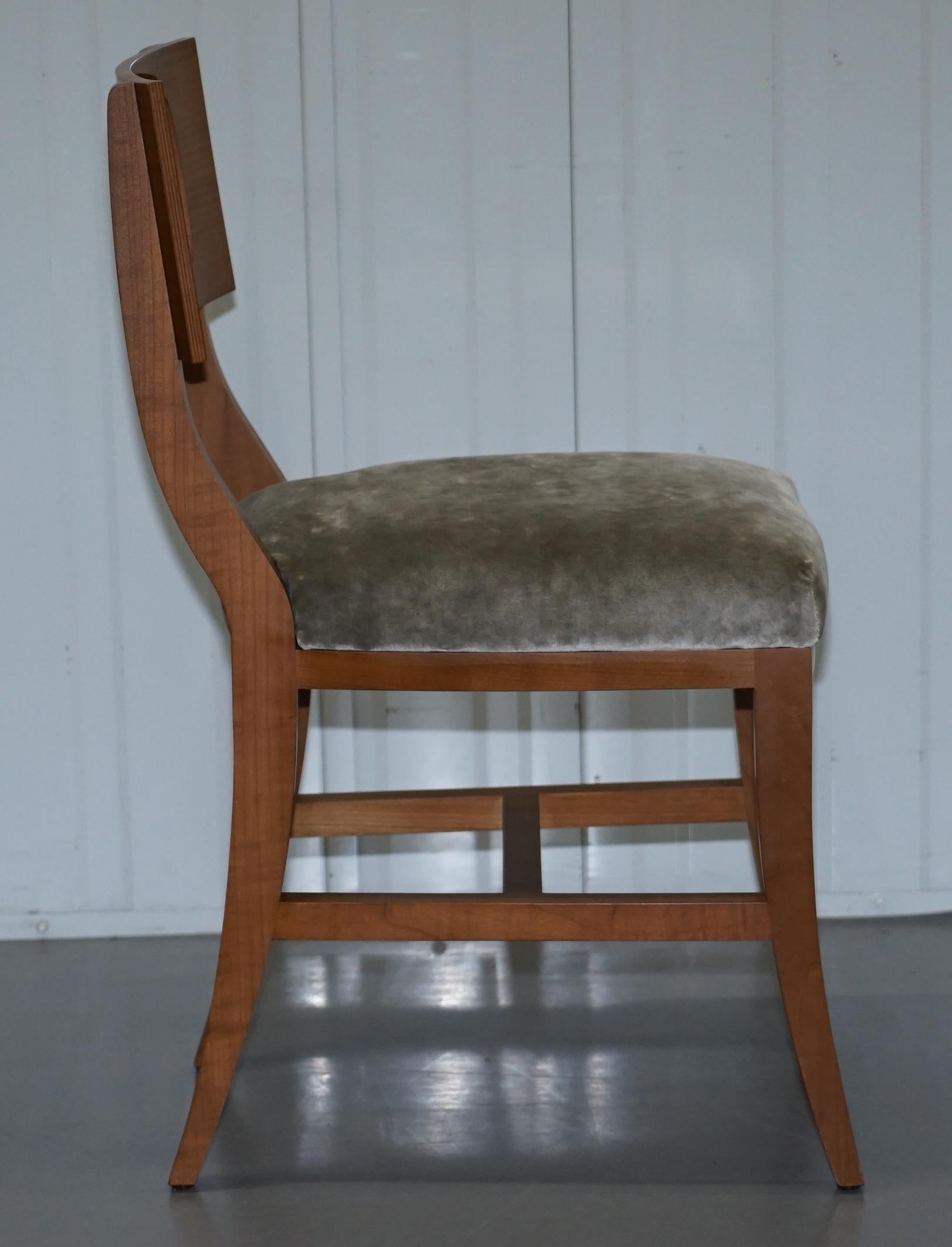 Contemporary Very Rare Pair of Hermes Paris Cherrywood Chairs Luxury Premium For Sale