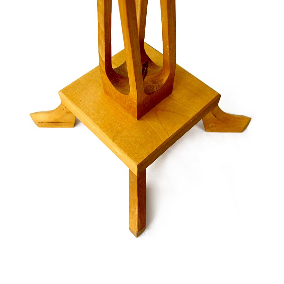 Mid-20th Century Very Rare Pair of High Mid-Century Wooden Candlesticks by Selma Helmer Loberg For Sale
