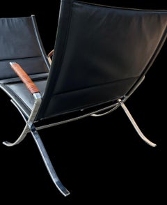 Very Rare Pair of Kastholm & Fabricius FK82 or 'x' Chairs for Alfred Kill