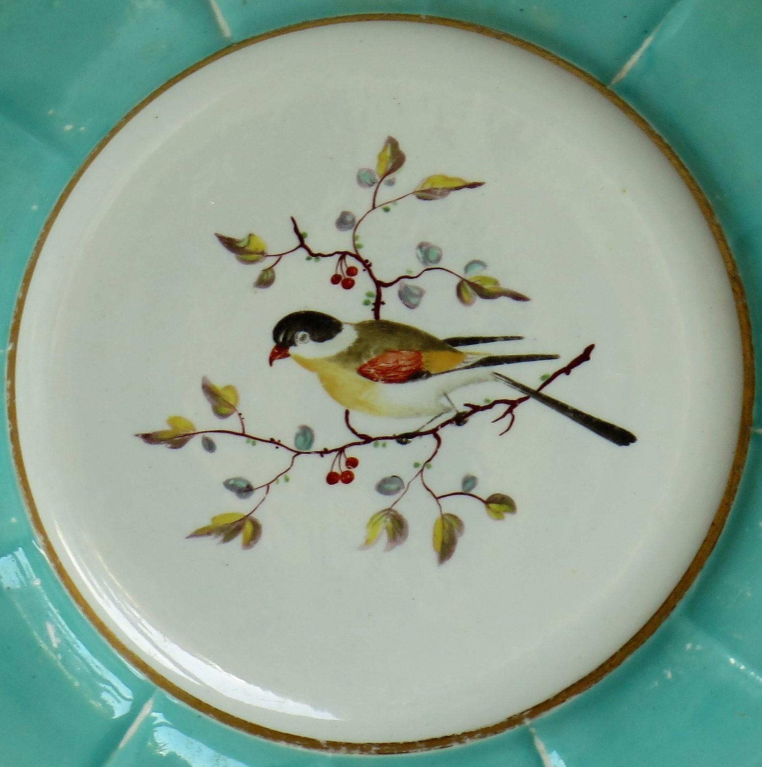 Very Rare Pair of Mason's Ironstone Dinner Plates Hand Painted Birds, circa 1818 4