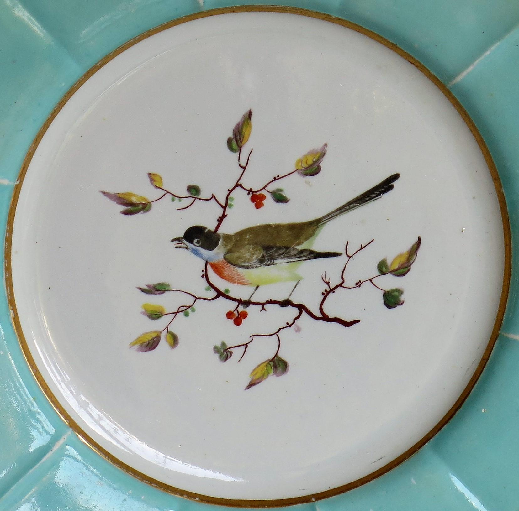 Very Rare Pair of Mason's Ironstone Dinner Plates Hand Painted Birds, circa 1818 1