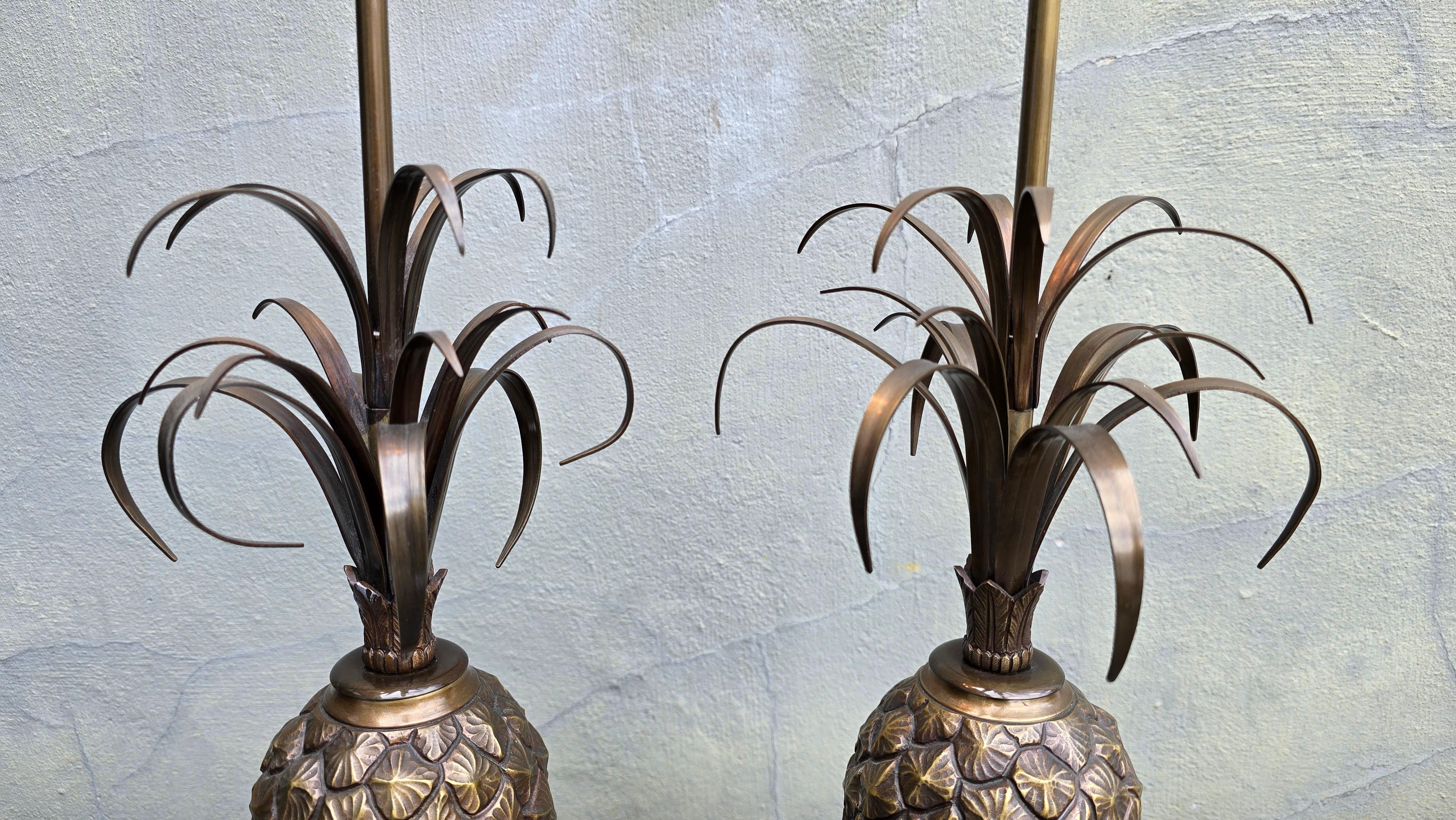 Rarissima coppia di lampade da tavolo ad ananas di Charles Charles & Fils In condizioni buone in vendita a Antwerp, BE