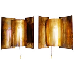 Vintage Very Rare Pair of  Sven Ivar Dysthe "Butterfly" Wall Lamps by Høvik Verk, 1964