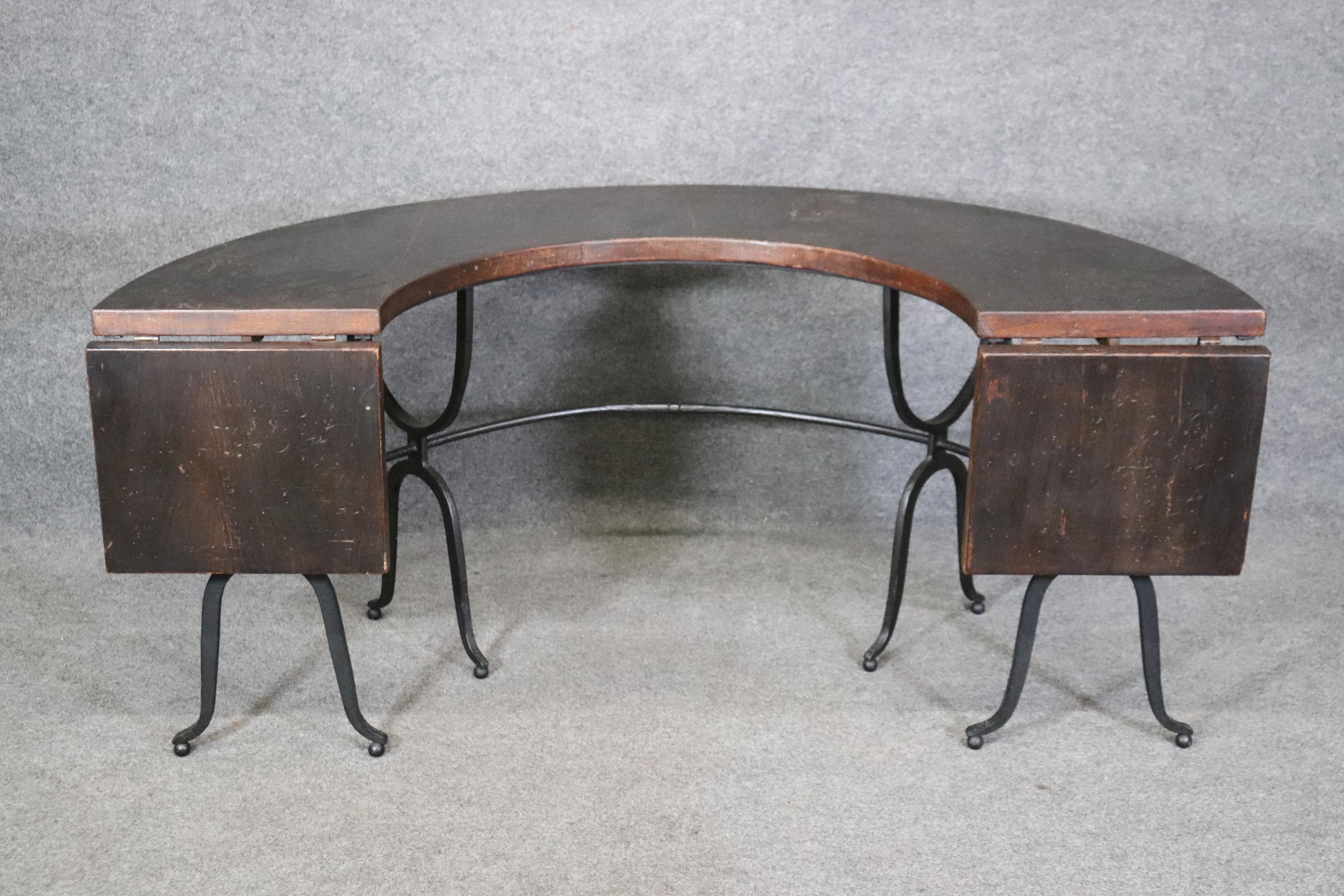 Art Deco Very Rare Parisian Made Hand-Wrought Iron Wine Tasting Table Bar Desk