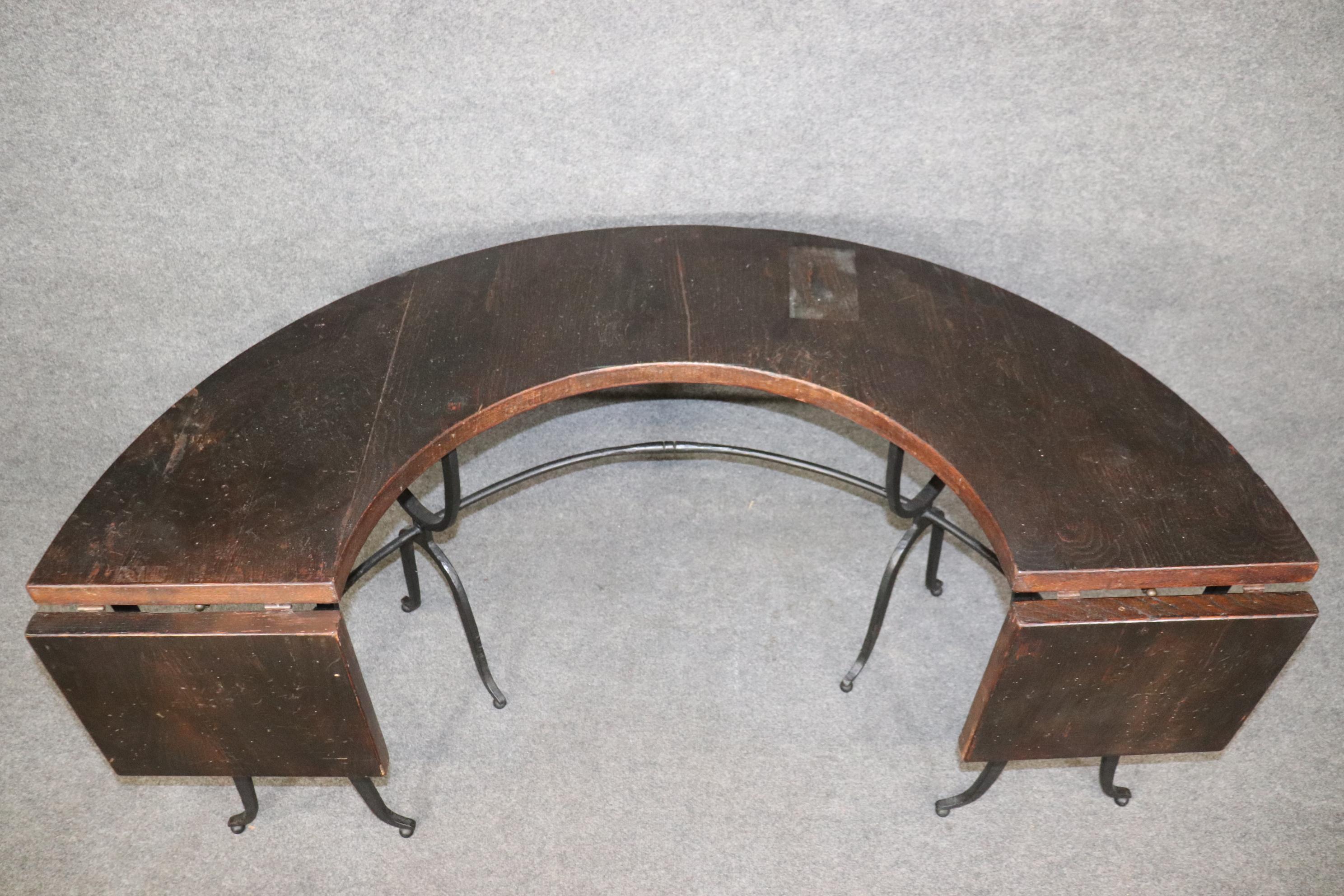 Very Rare Parisian Made Hand-Wrought Iron Wine Tasting Table Bar Desk In Good Condition In Swedesboro, NJ