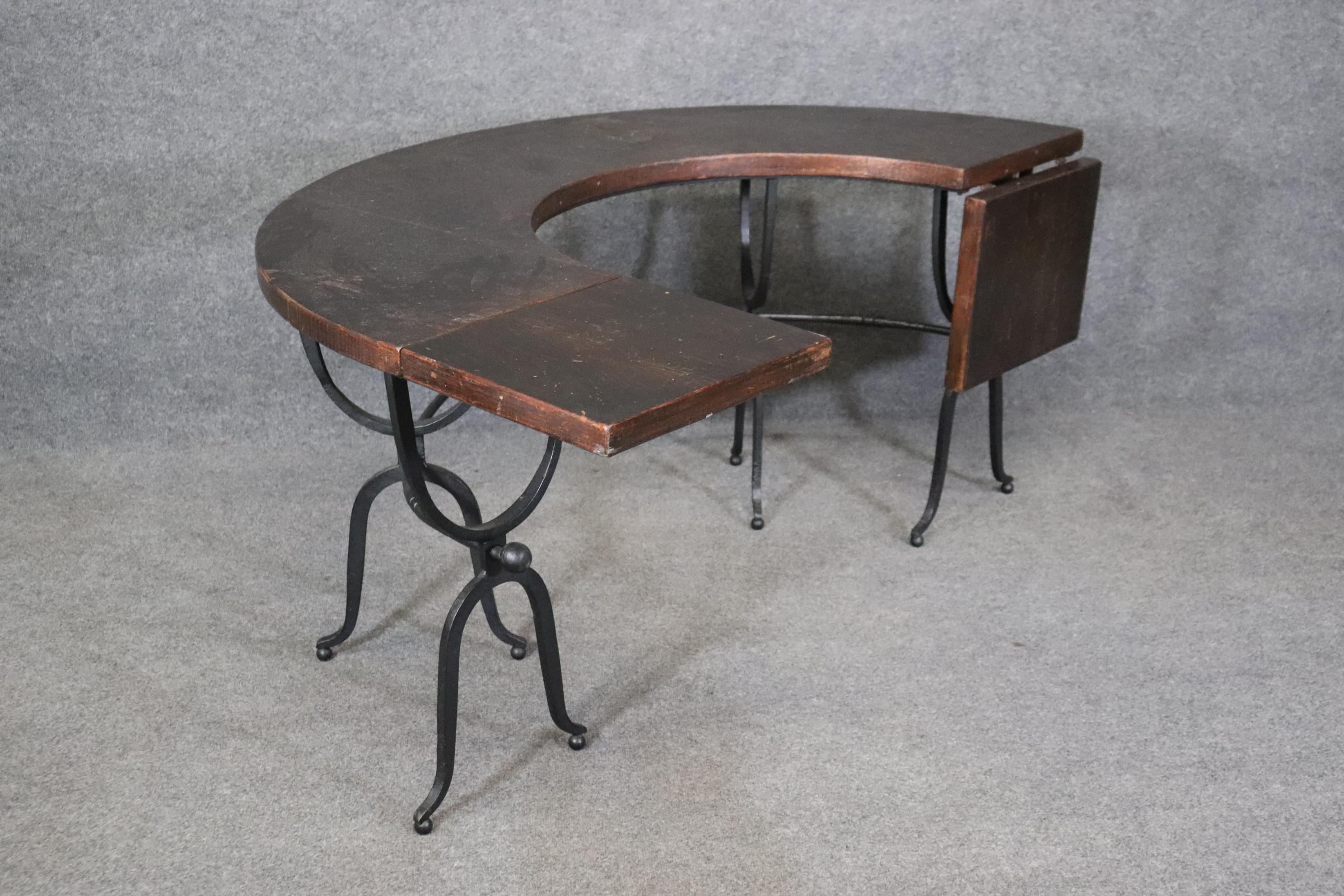 Very Rare Parisian Made Hand-Wrought Iron Wine Tasting Table Bar Desk 3