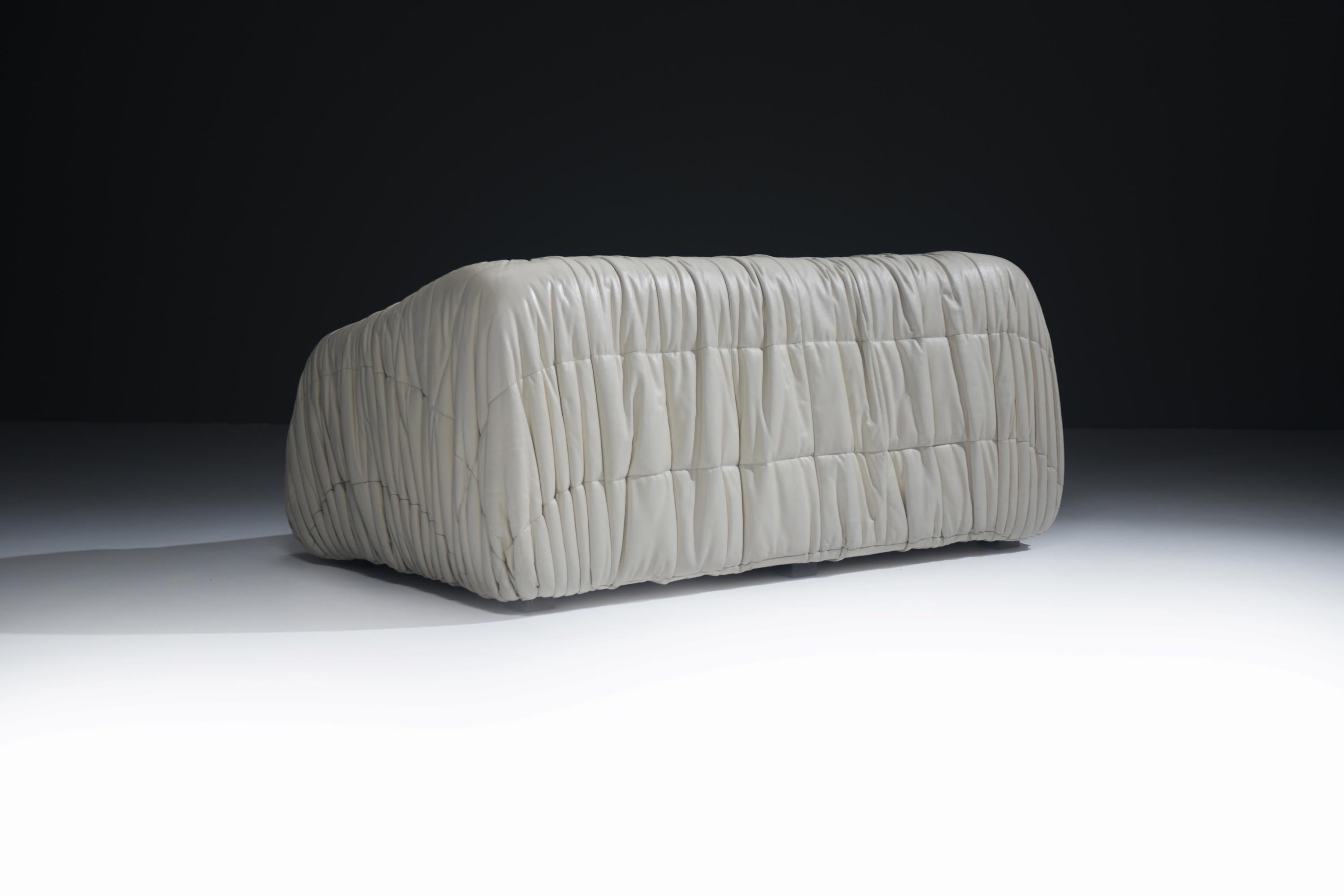 Très rare canapé en cuir Piumino par De Pas D'urbino et Lomazzi pour Dall'Oca Italie en vente 6