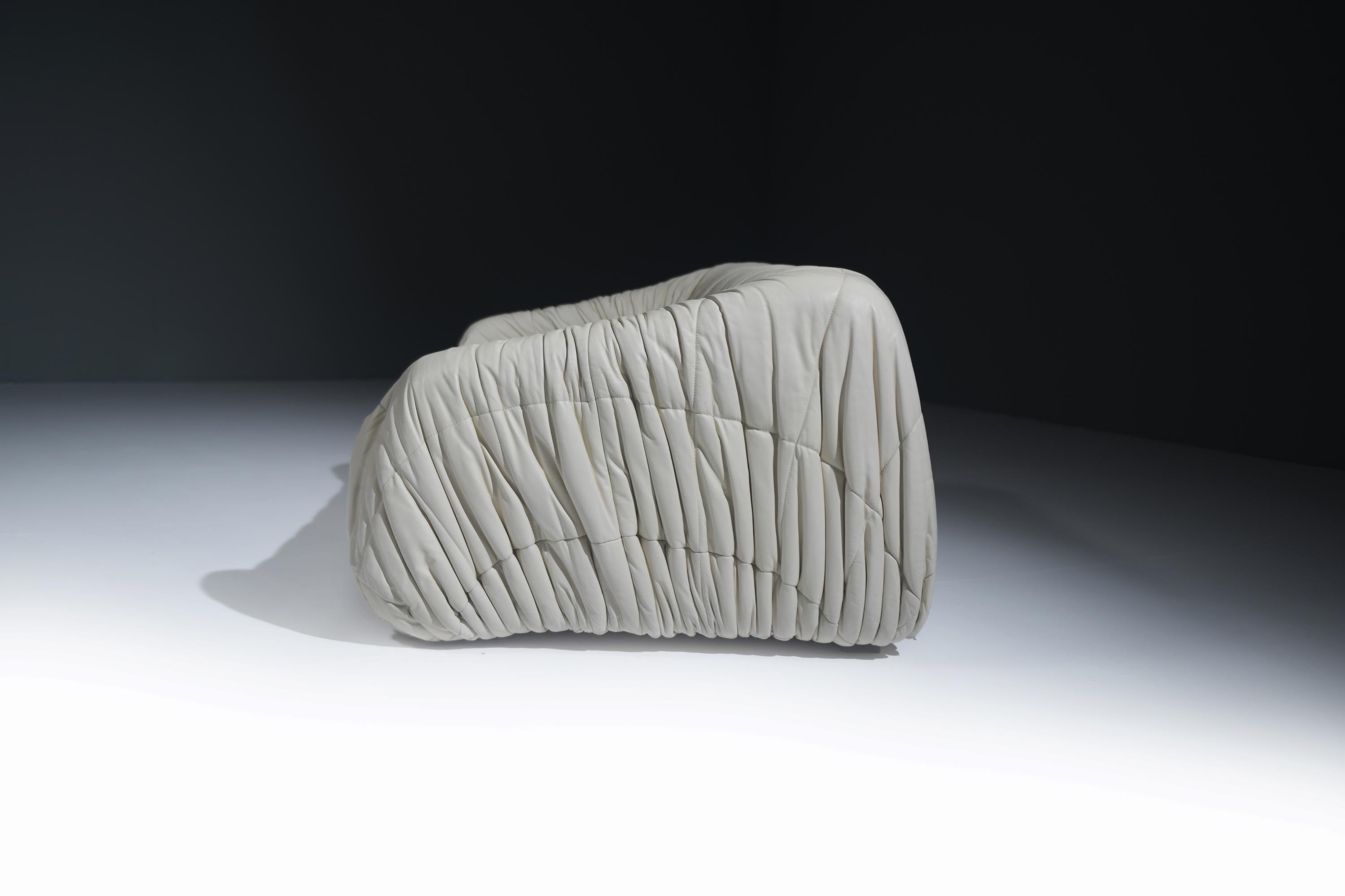 Très rare canapé en cuir Piumino par De Pas D'urbino et Lomazzi pour Dall'Oca Italie en vente 7