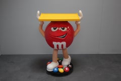 Very rare plastic stand of the M&M's candy company mascot, 1990s.