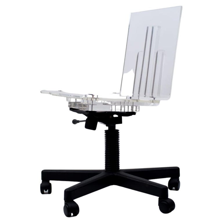 Very Rare Plexiglass Desk Chair, 1990s, Italy For Sale at 1stDibs