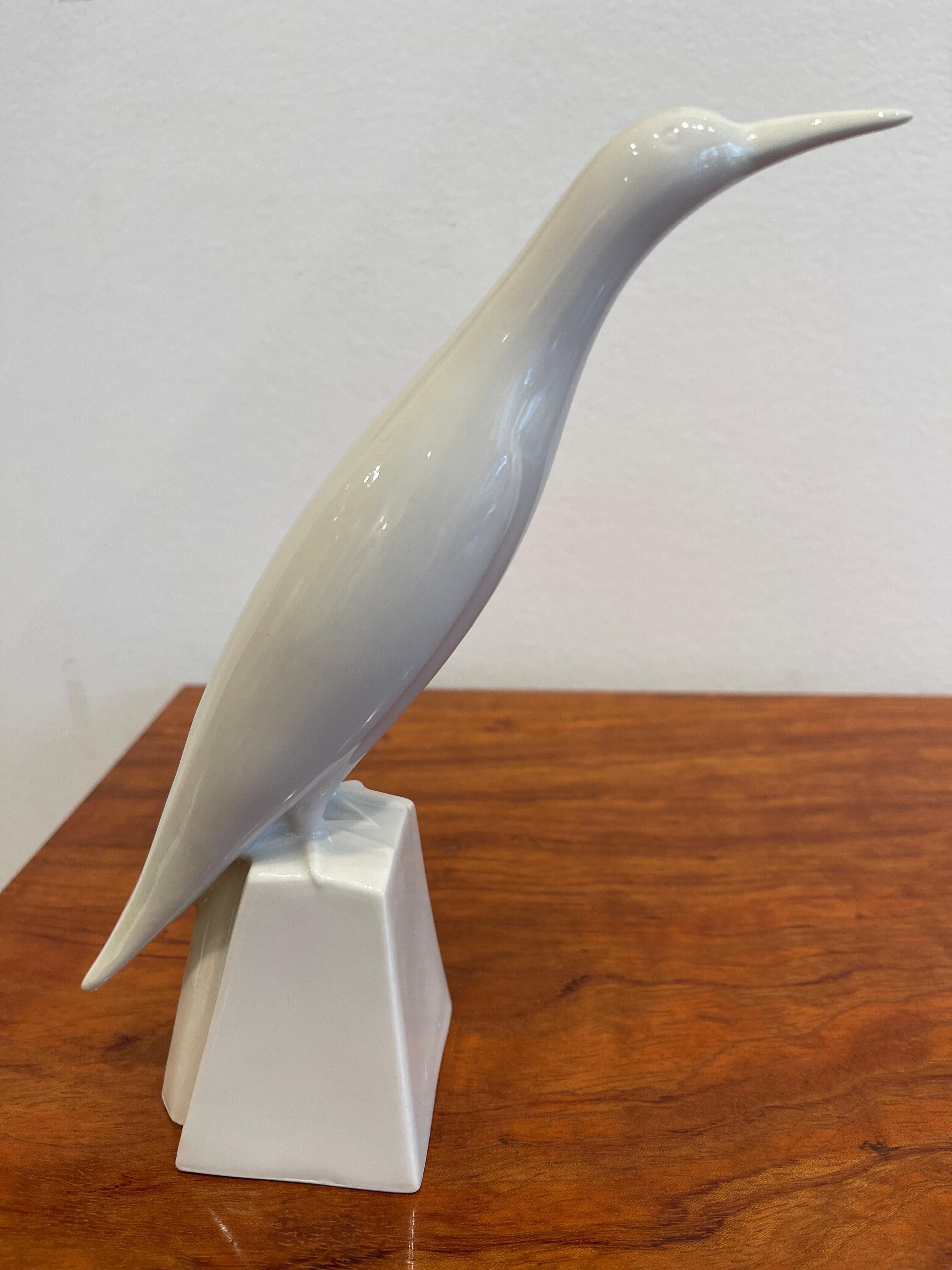 Very Rare Porcelain Bird by Jacques Adnet, Art Deco, France, circa 1930 For Sale 3