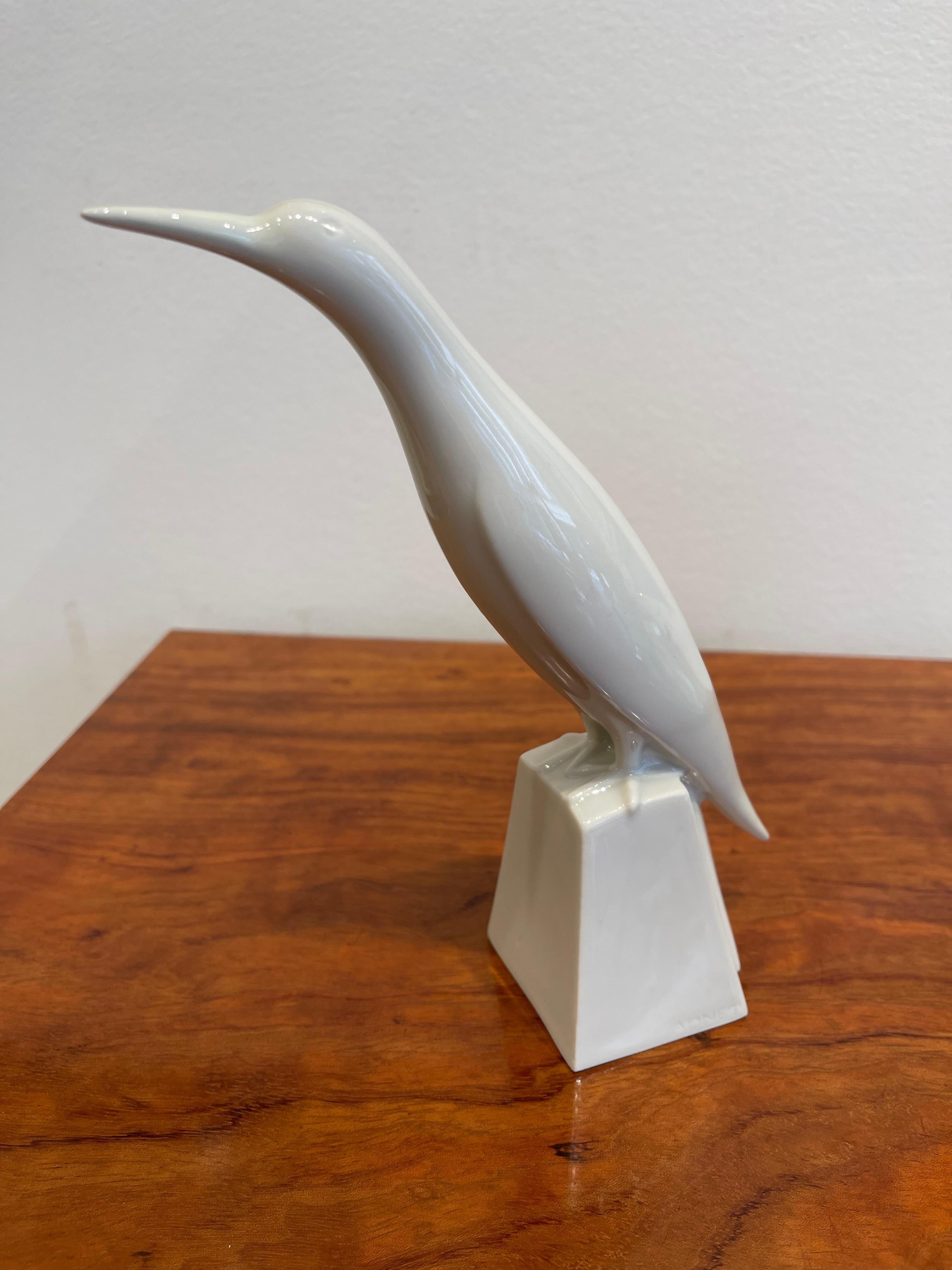 Very Rare Porcelain Bird by Jacques Adnet, Art Deco, France, circa 1930 4