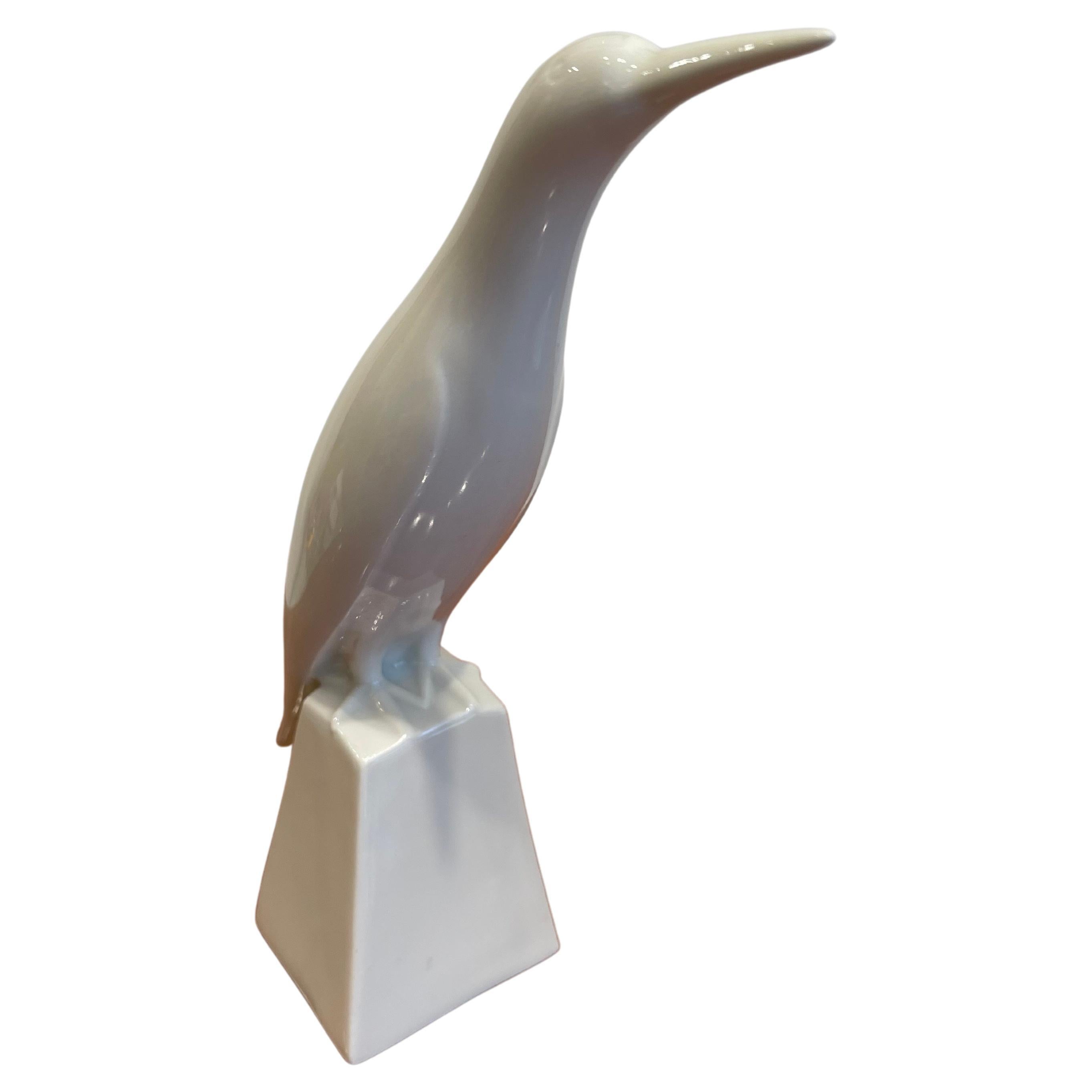 Very Rare Porcelain Bird by Jacques Adnet, Art Deco, France, circa 1930 For Sale