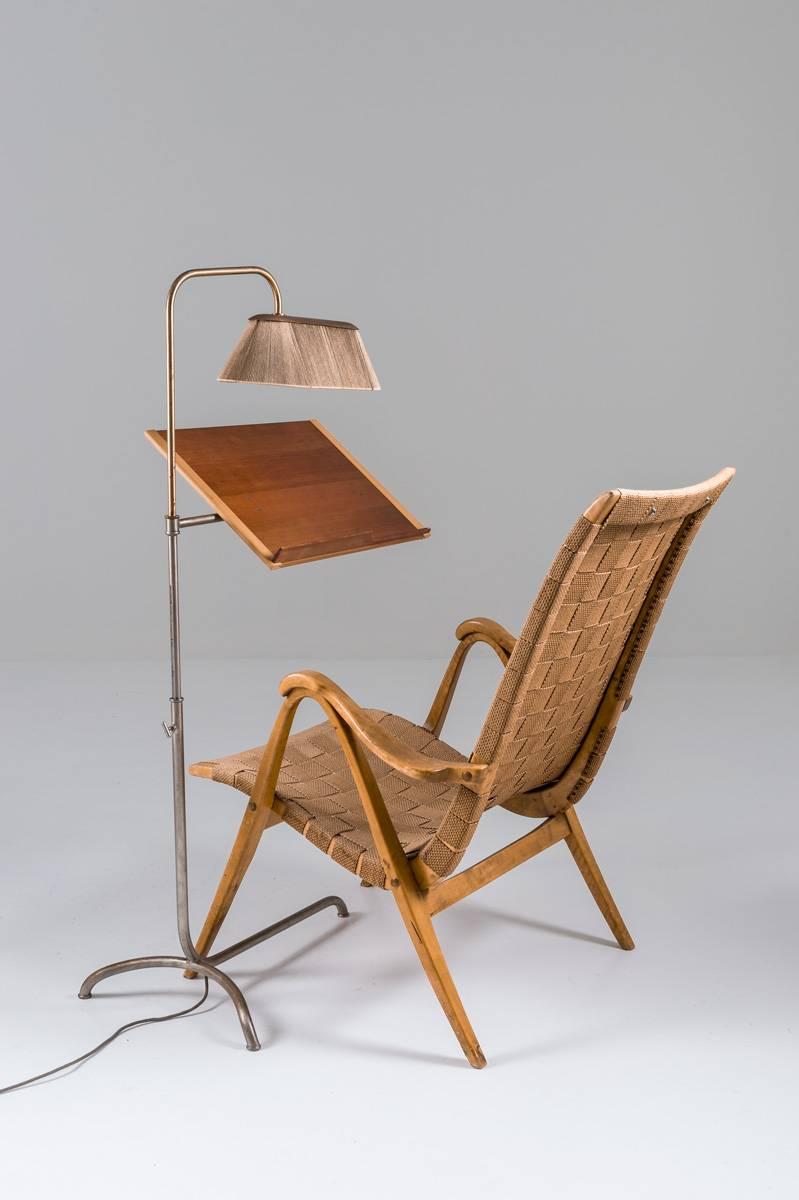 Extremely rare reading stand by Bruno Mathsson, Sweden.
This reading stand is, as far as we know, one of a pair. It was probably a special order or made in a very limited edition during the late 1930s or early 1940s. It consists of a metal frame