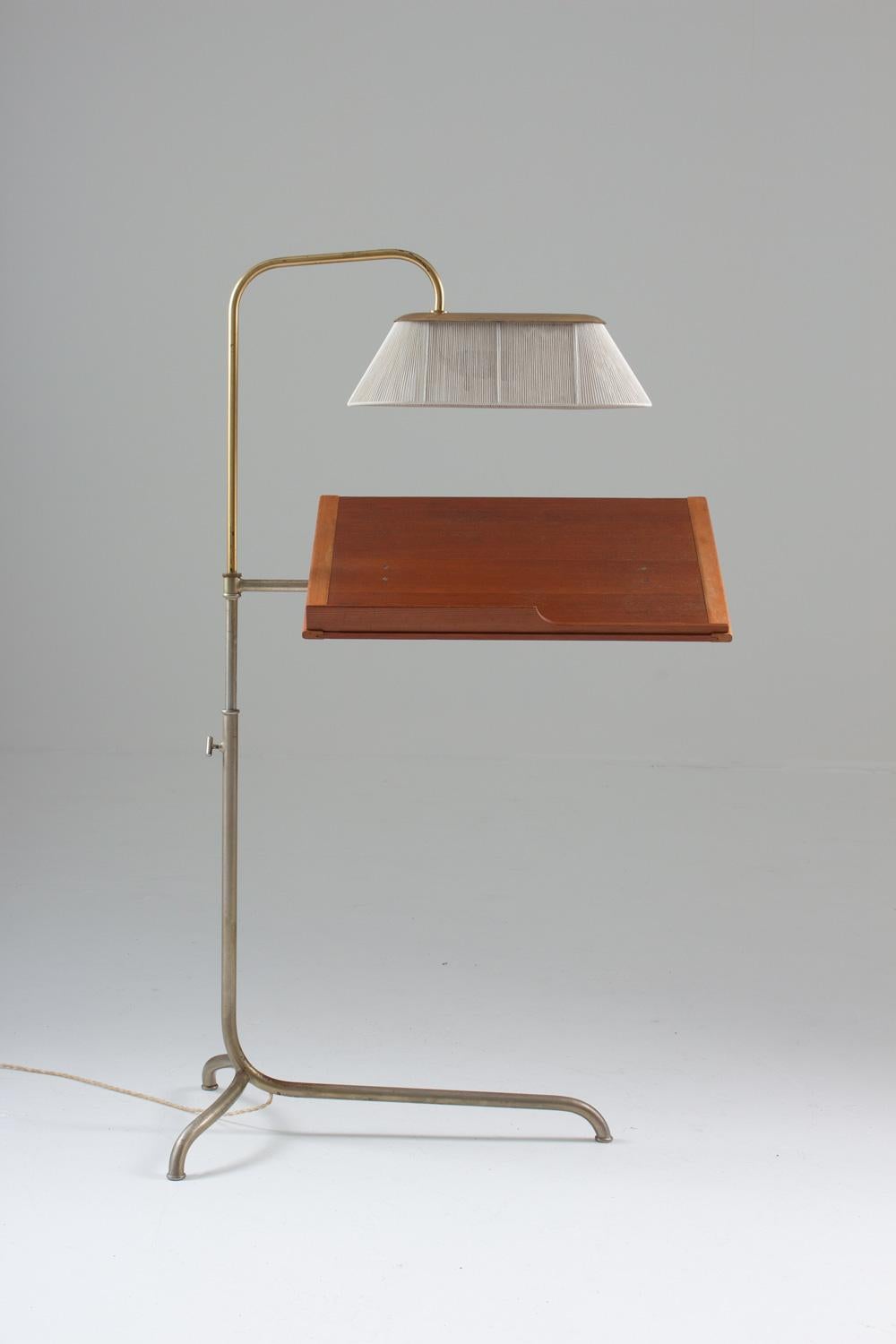 Extremely rare reading stand by Bruno Mathsson, Sweden.
This reading stand is one of very few made. It was probably a special order or made in a very limited edition during the late 1930s or early 1940s. It consists of a metal frame that holds the
