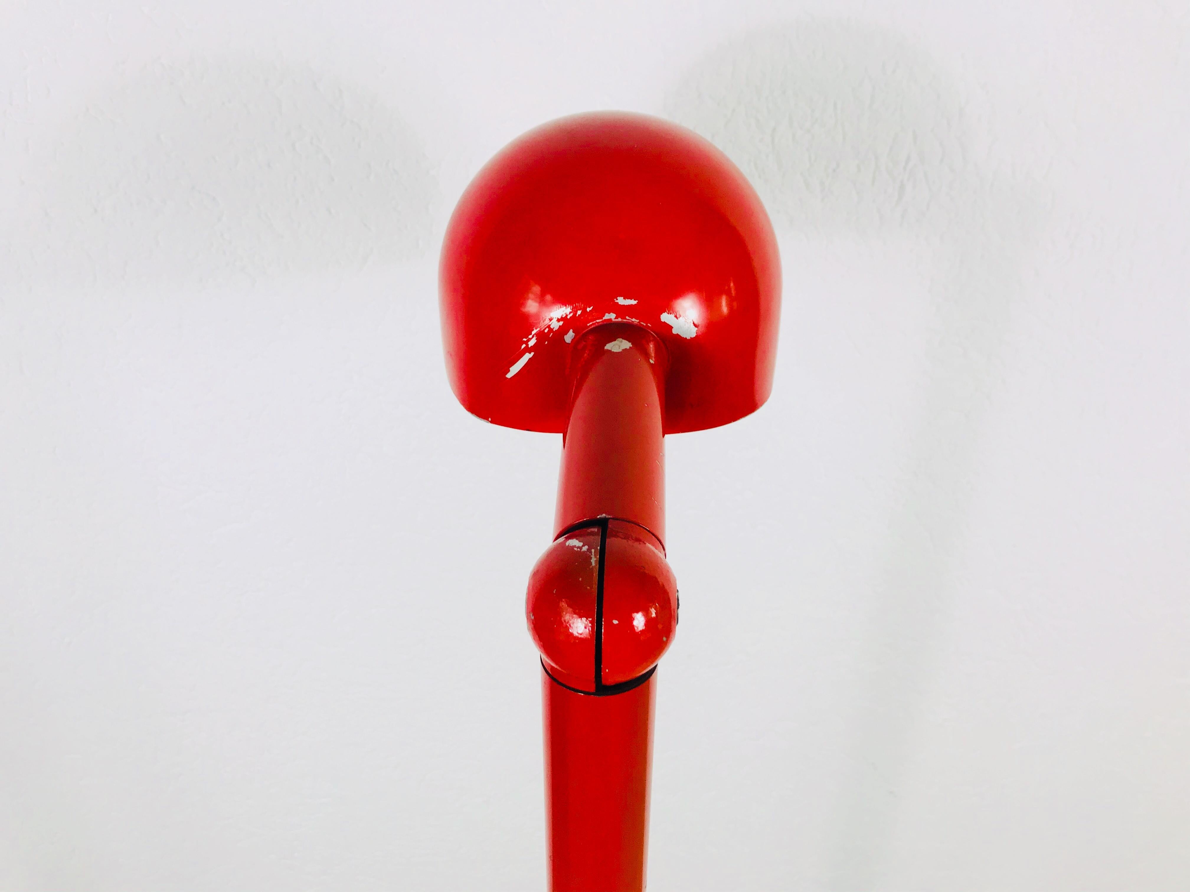 Very Rare Red Metal Floor Lamp by Stilnovo, Italy, 1960s 8