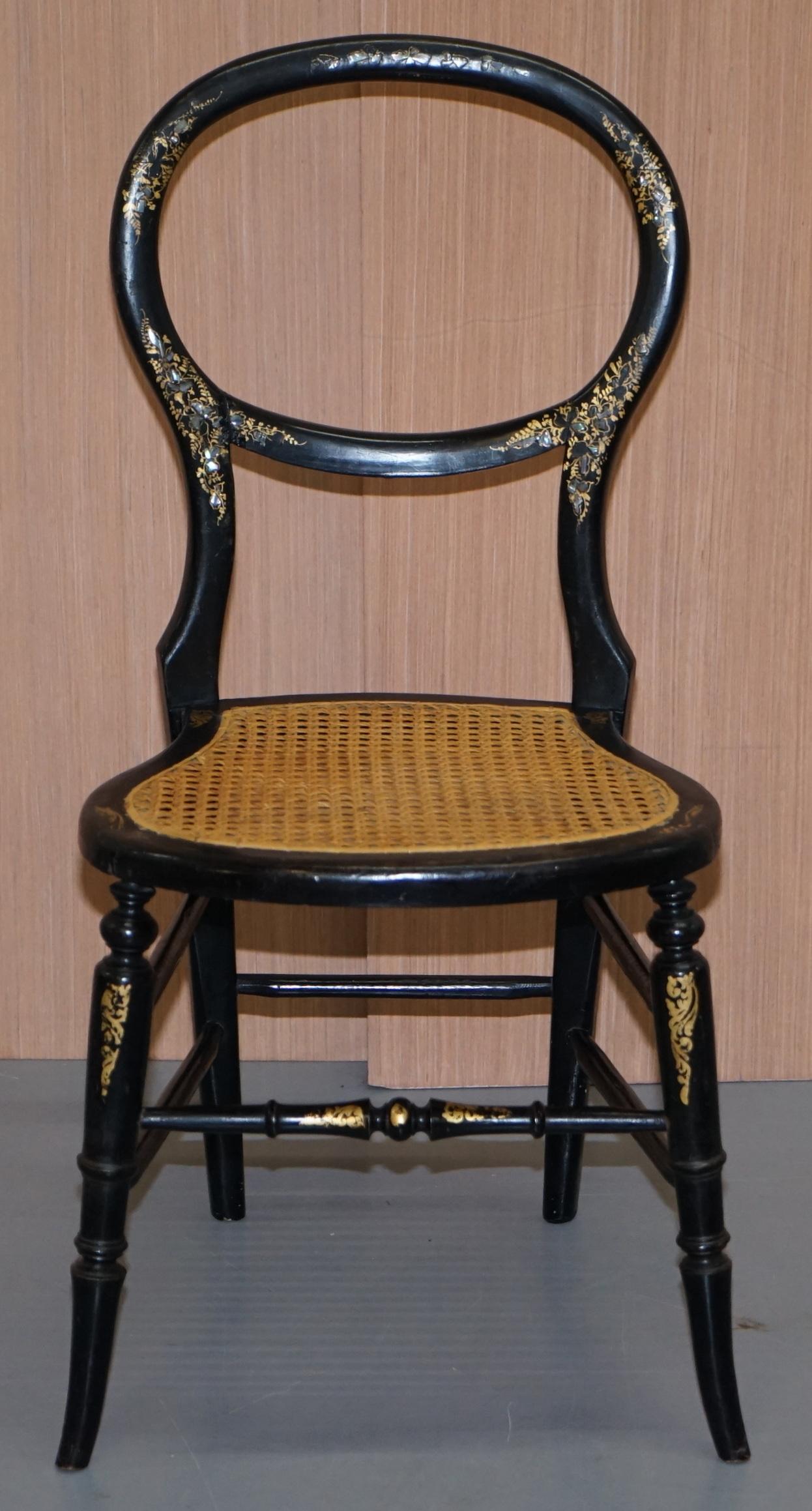 We are delighted to offer for sale this very rare circa 1810 Regency ebonized side chair with mother of pearl inlay, hand sawn 

This chair is one of a pair, I have another which is slightly different listed under my other items

This one is
