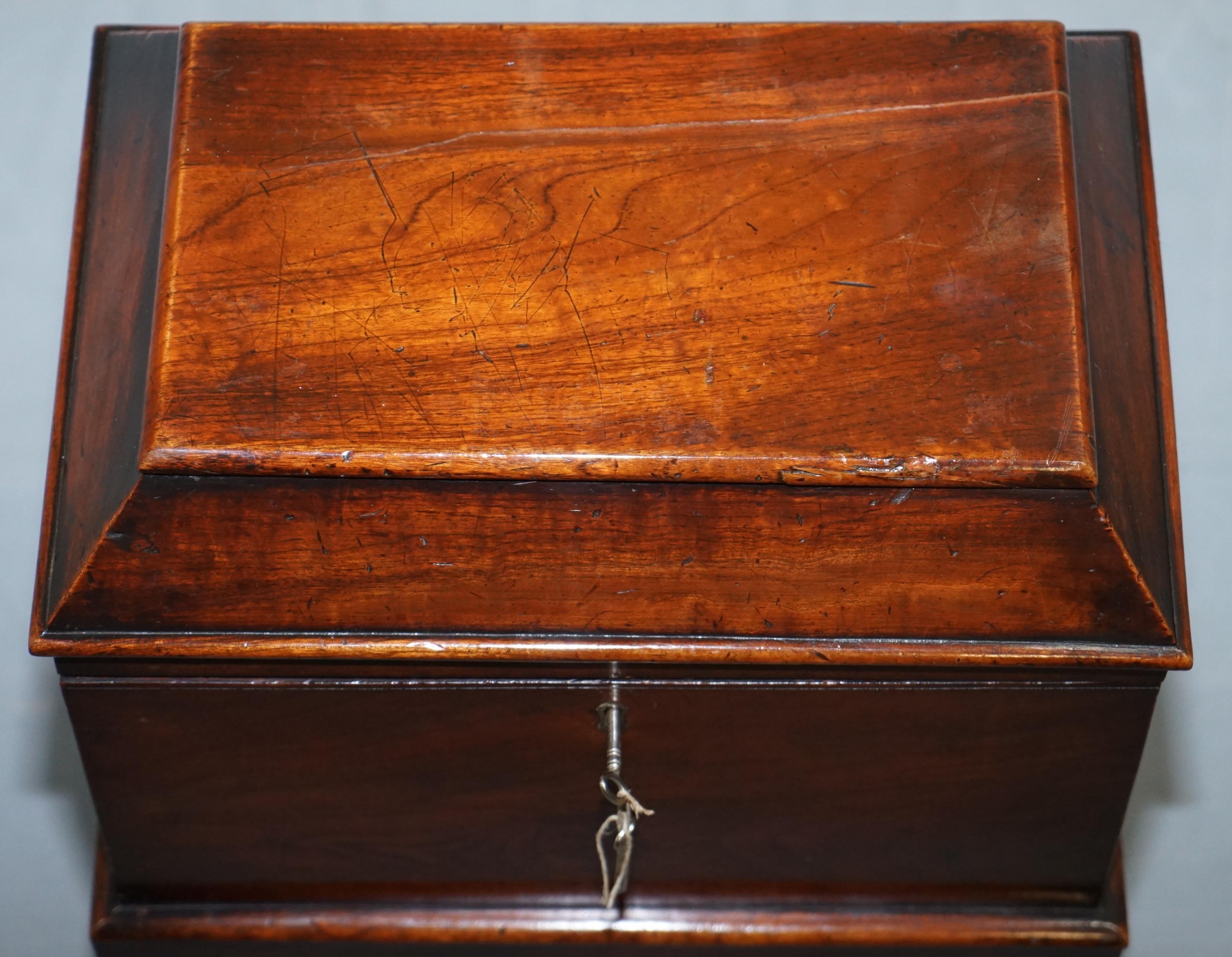 Anglais Très rare Cellarette en bois de feuillus de style Régence en forme de sarcophage reposant sur des pieds tournés en vente