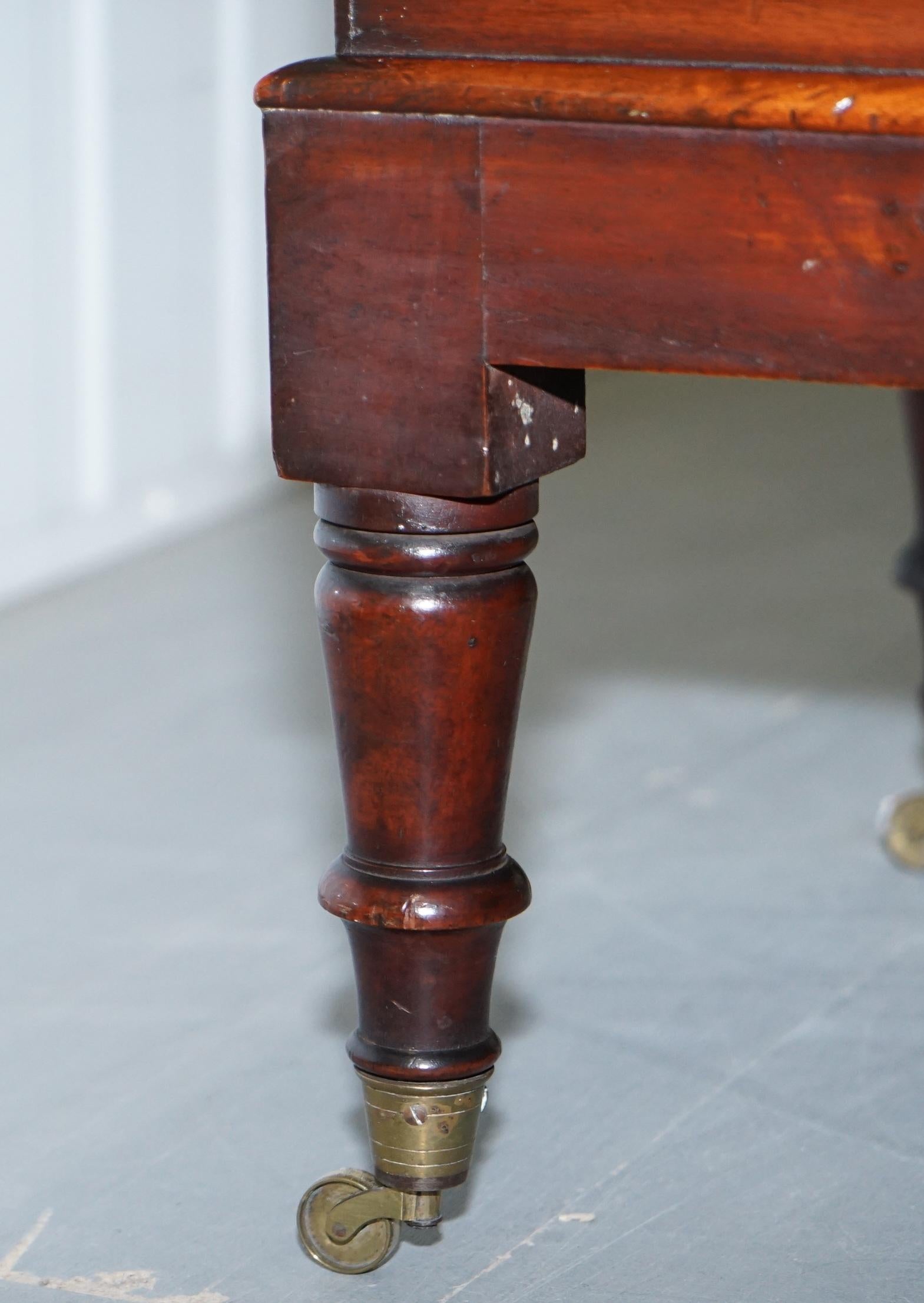 Début du XIXe siècle Très rare Cellarette en bois de feuillus de style Régence en forme de sarcophage reposant sur des pieds tournés en vente